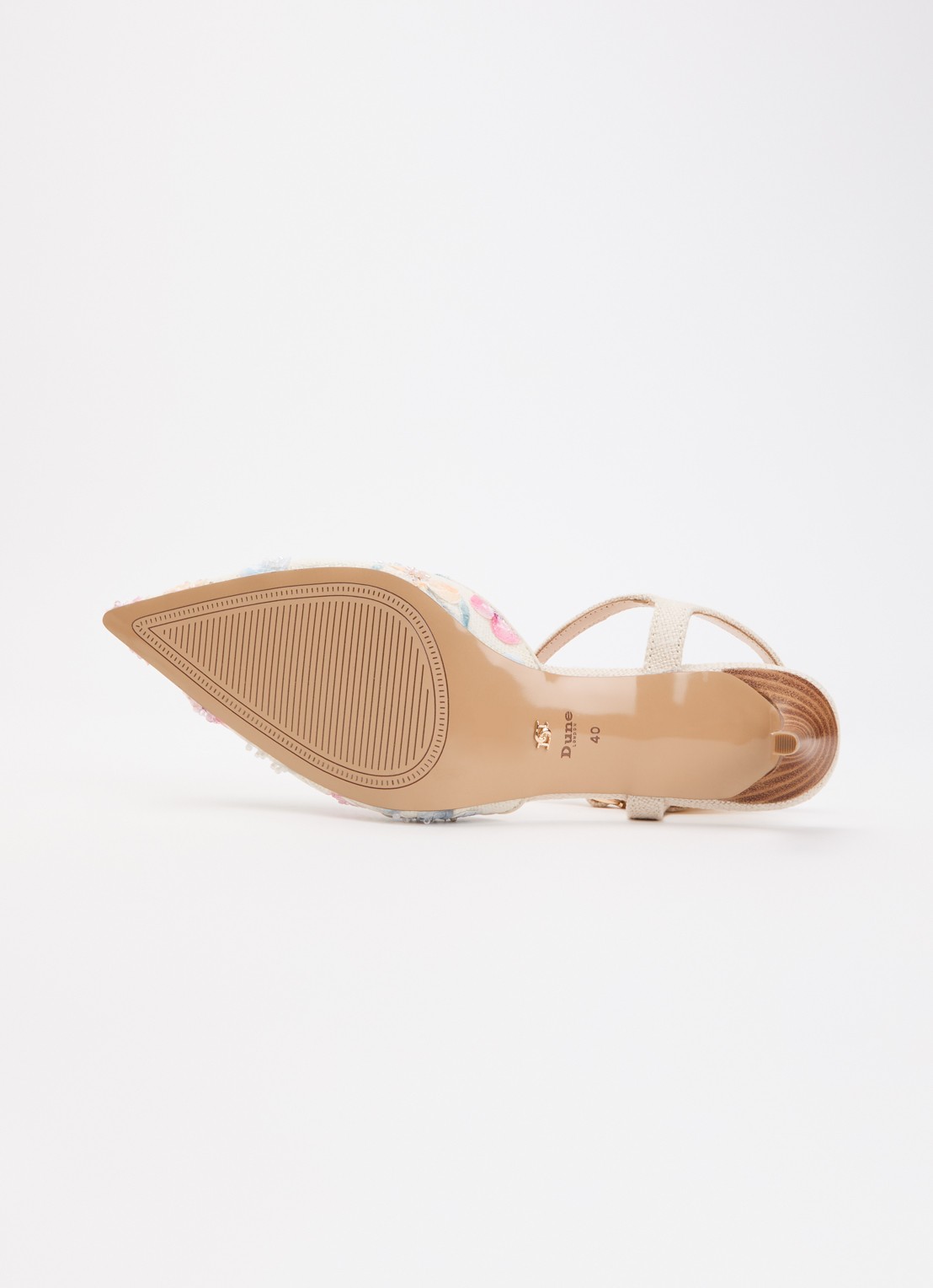 Dune London Cultivated slingback met borduring - detail 4 ivoor