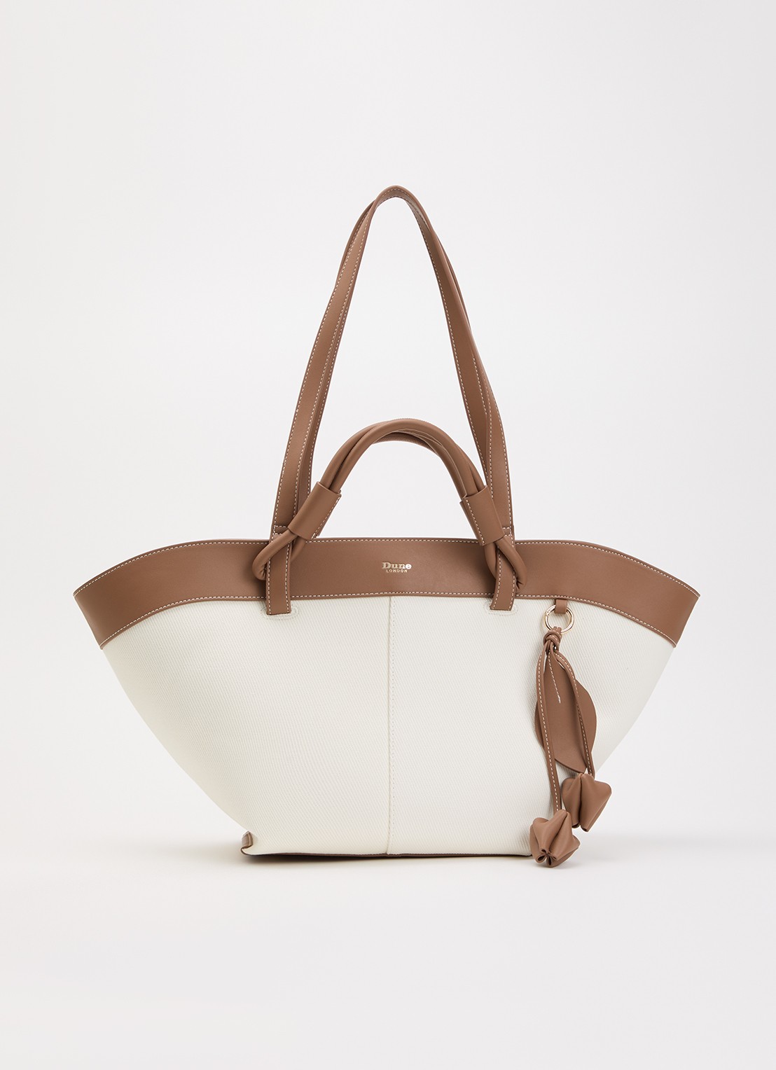 Dune London Daylight schoudertas met tasbedel - voorkant creme