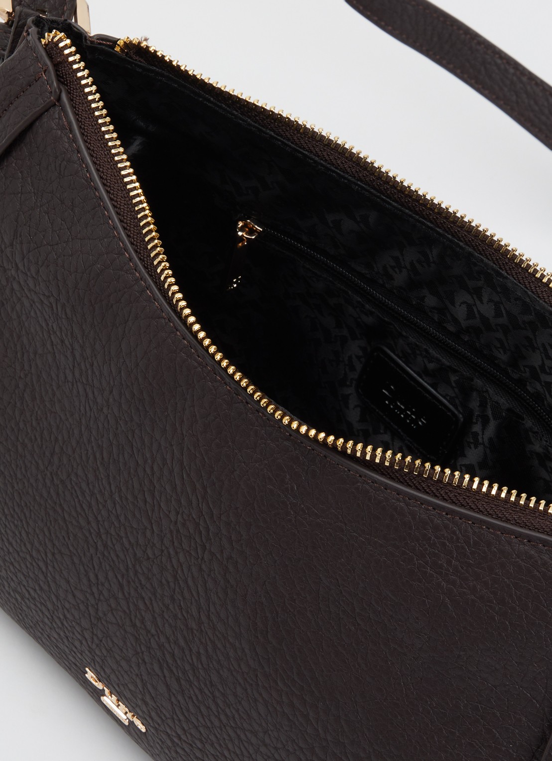 Dune London Declare crossbodytas met verstelbare schouderriem - detail 2 donkerbruin