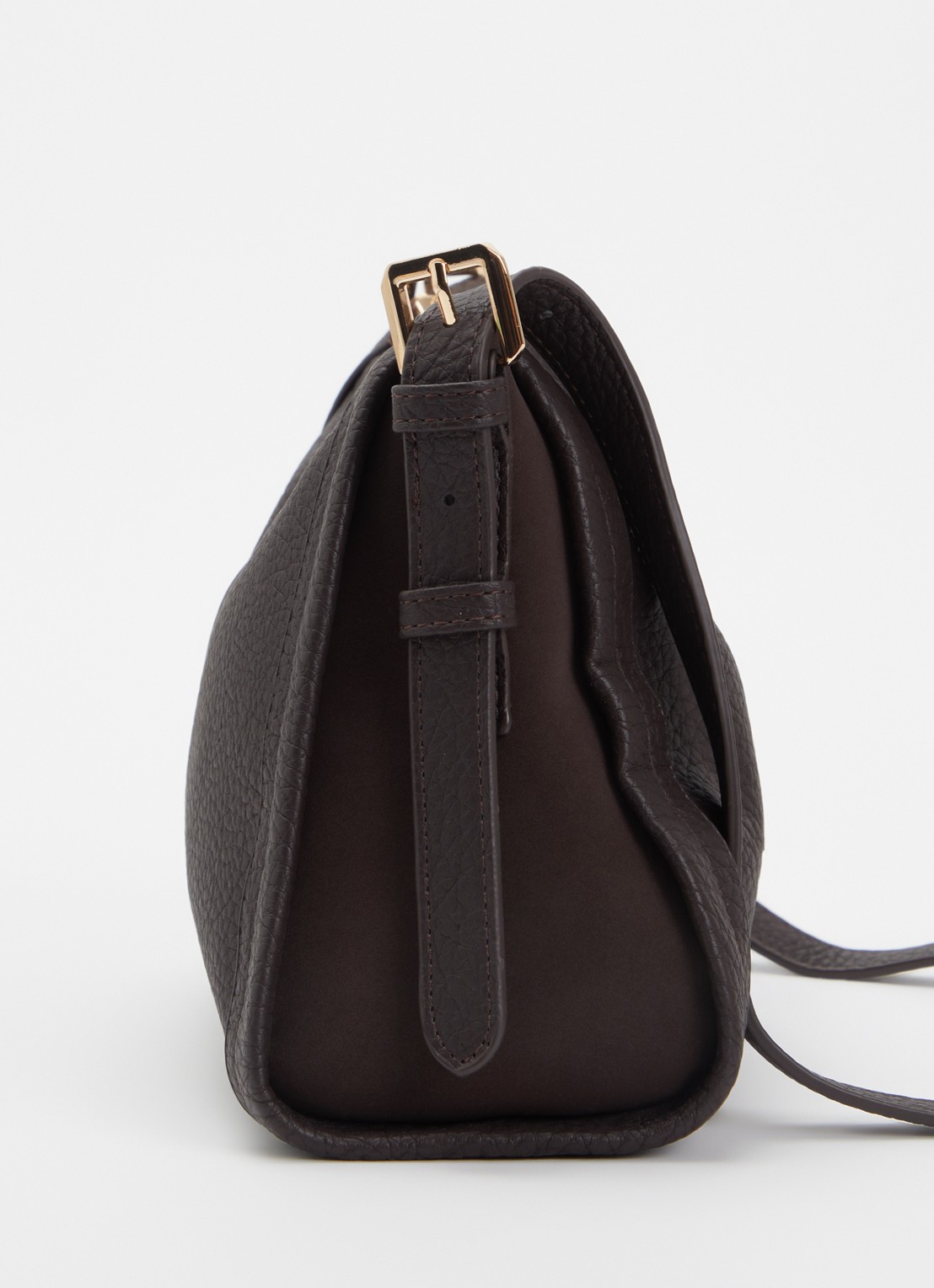 Dune London Declare crossbodytas met verstelbare schouderriem - detail 3 donkerbruin