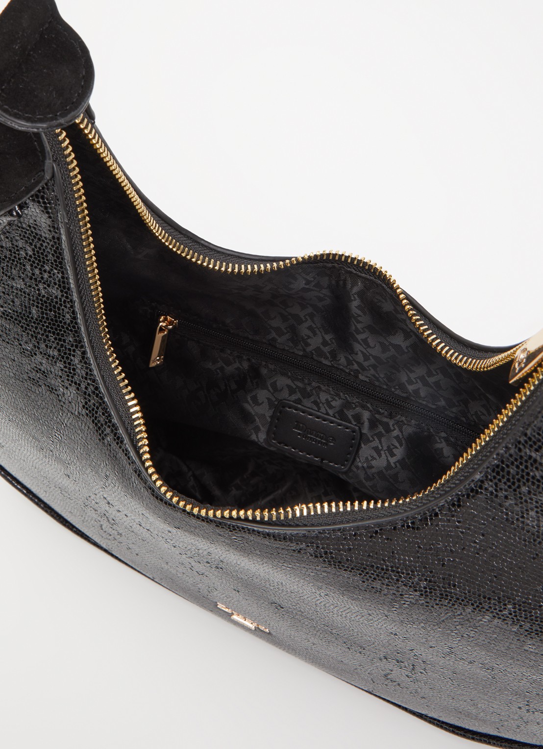 Dune London Dedicated schoudertas met logo - detail 3 zwart