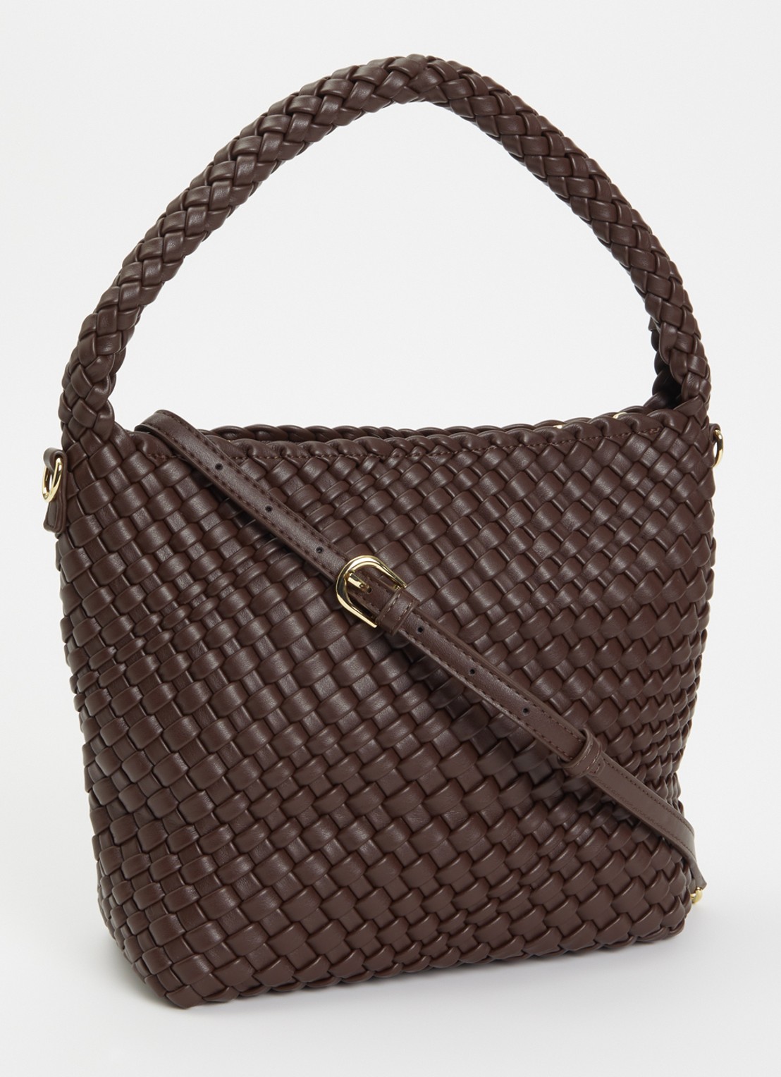 Dune London Deliberate M handtas met afneembare schouderriem en uitneembaar etui - achterkant bruin