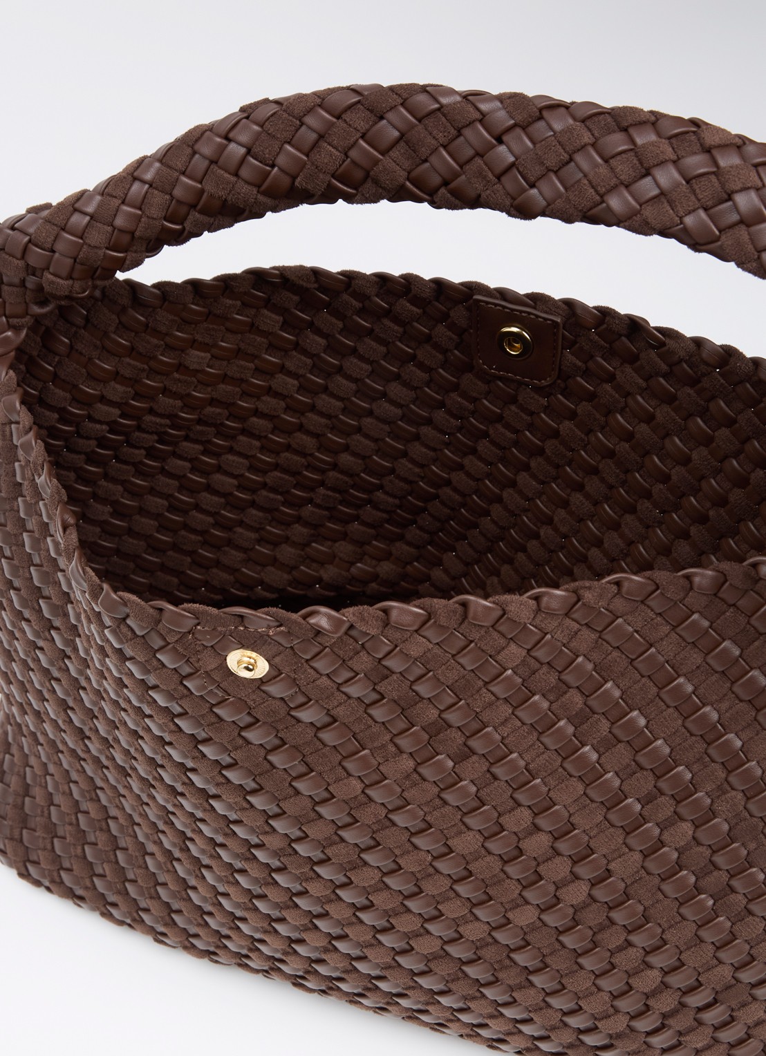 Dune London Deliberate schoudertas met gevlochten detail en uitneembaar etui - detail 3 hazelnootbruin