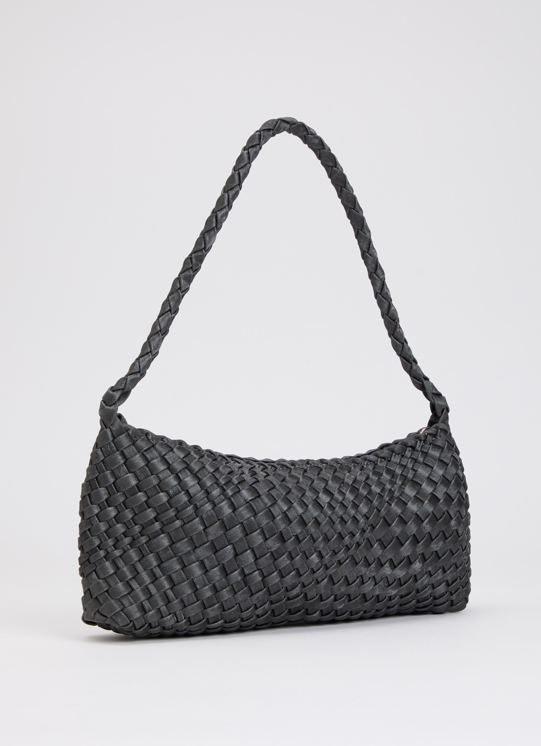 Dune London Deliberating schoudertas met gevlochten detail - achterkant 5 donkergrijs