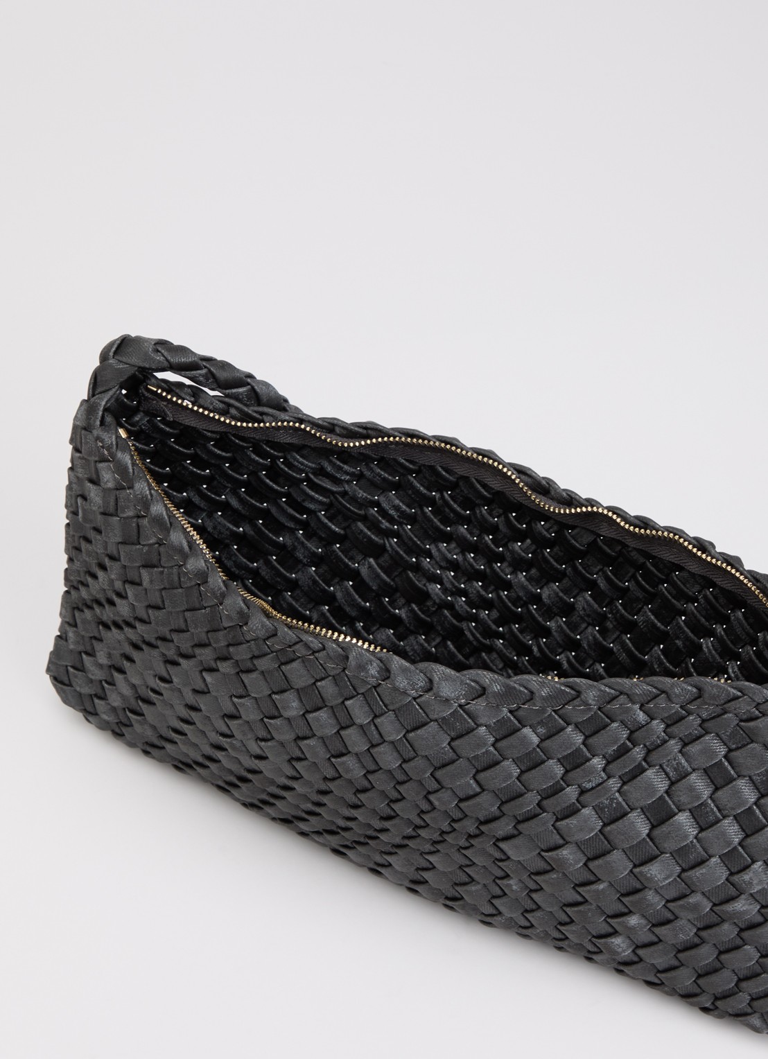 Dune London Deliberating schoudertas met gevlochten detail - detail donkergrijs