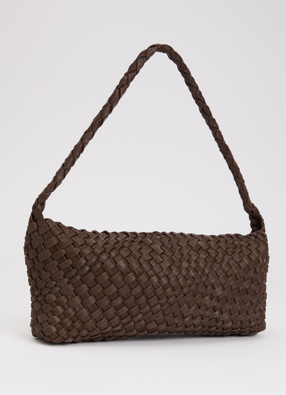 Dune London Deliberating schoudertas met gevlochten detail - achterkant 4 bruin