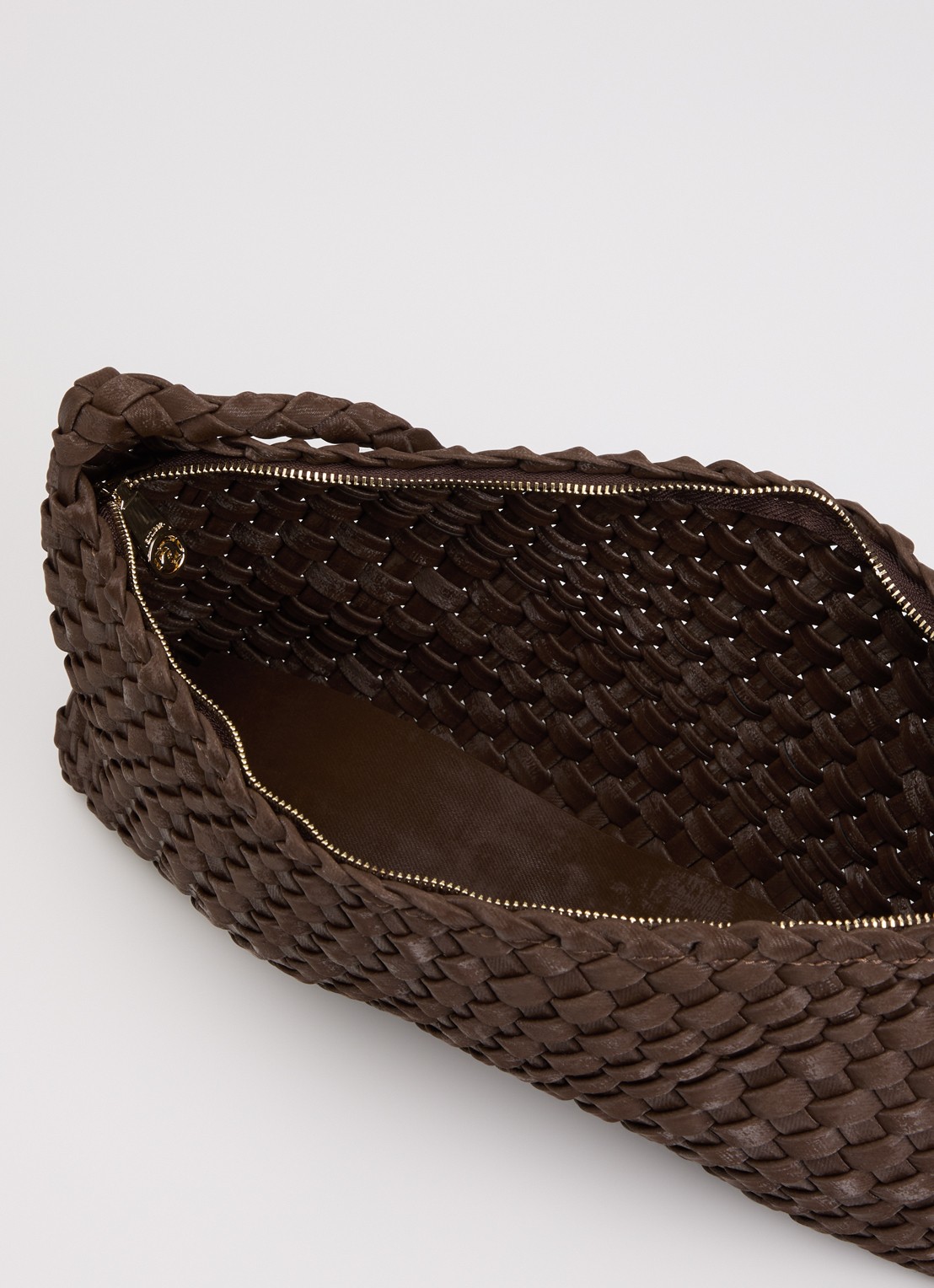 Dune London Deliberating schoudertas met gevlochten detail - detail bruin