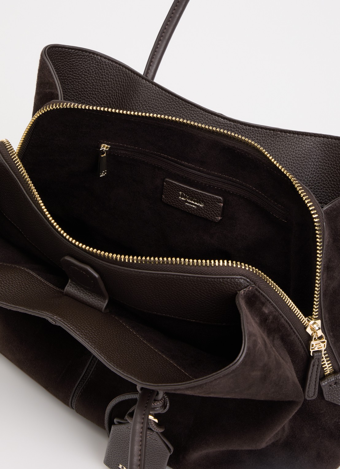 Dune London Deserving Large shopper met tasbedel - detail 3 donkerbruin