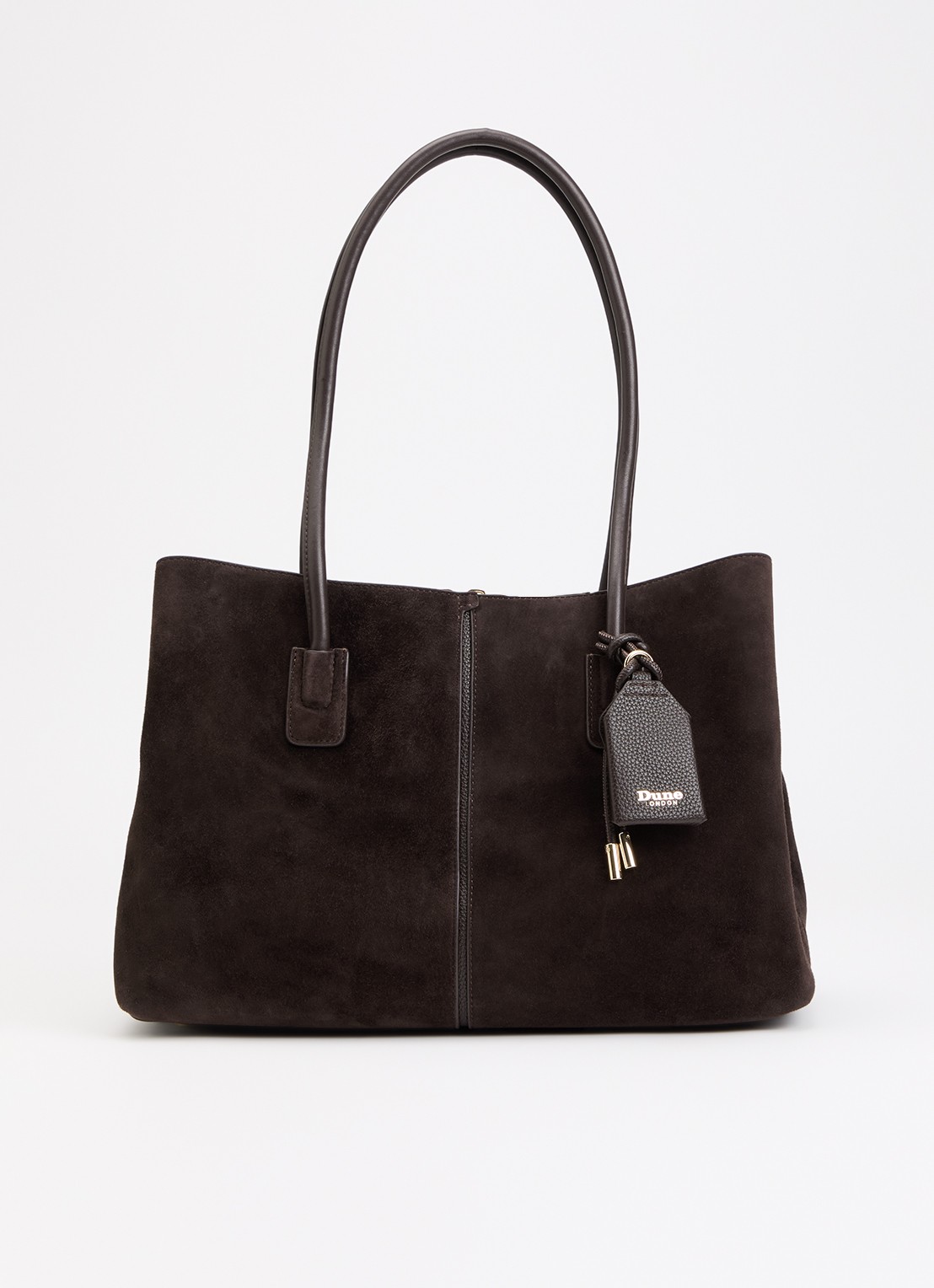 Dune London Deserving Large shopper met tasbedel - voorkant 2 donkerbruin