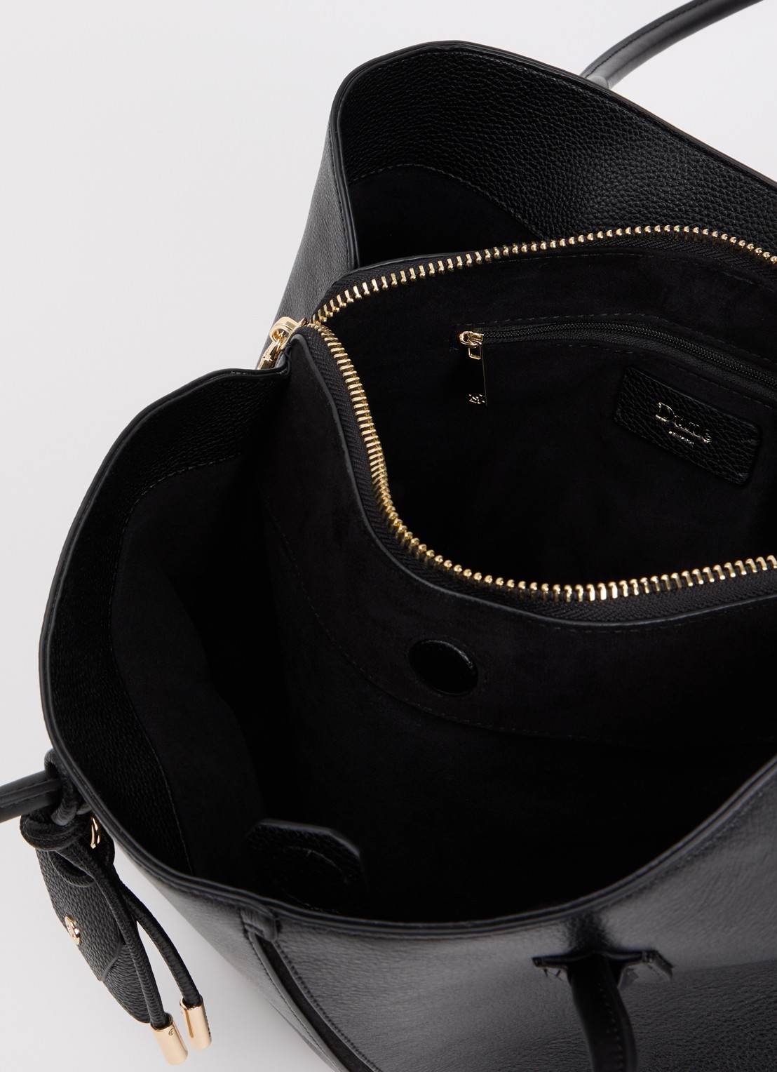 Dune London Deserving Large shopper met tasbedel - detail diepzwart