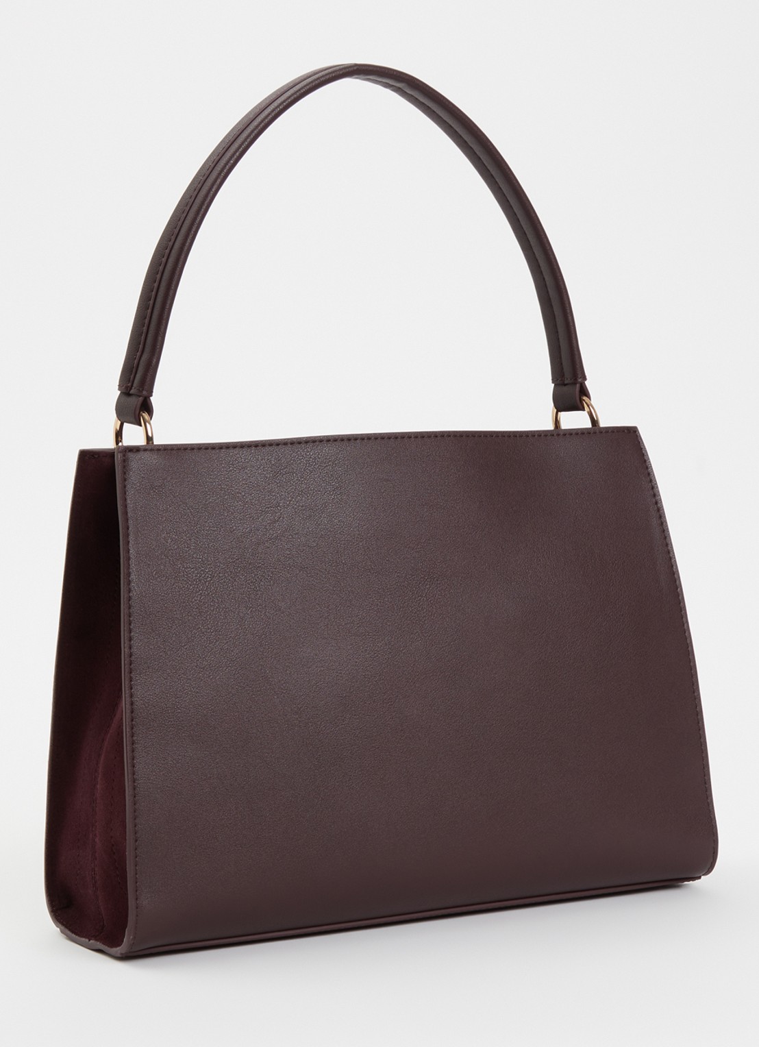 Dune London Destined Medium handtas van leer met crocostructuur en details van suède - achterkant 5 aubergine