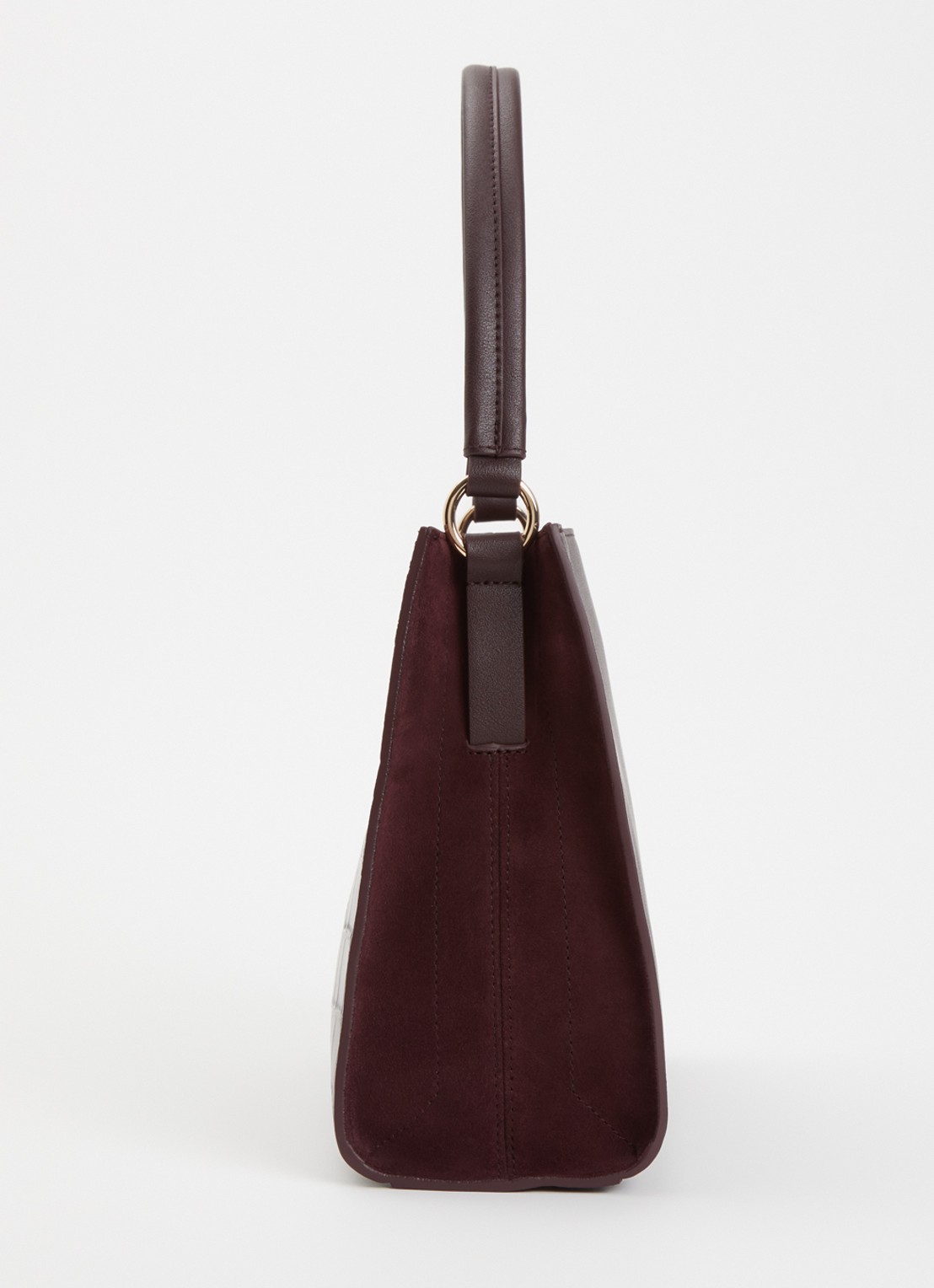 Dune London Destined Medium handtas van leer met crocostructuur en details van suède - detail 3 aubergine