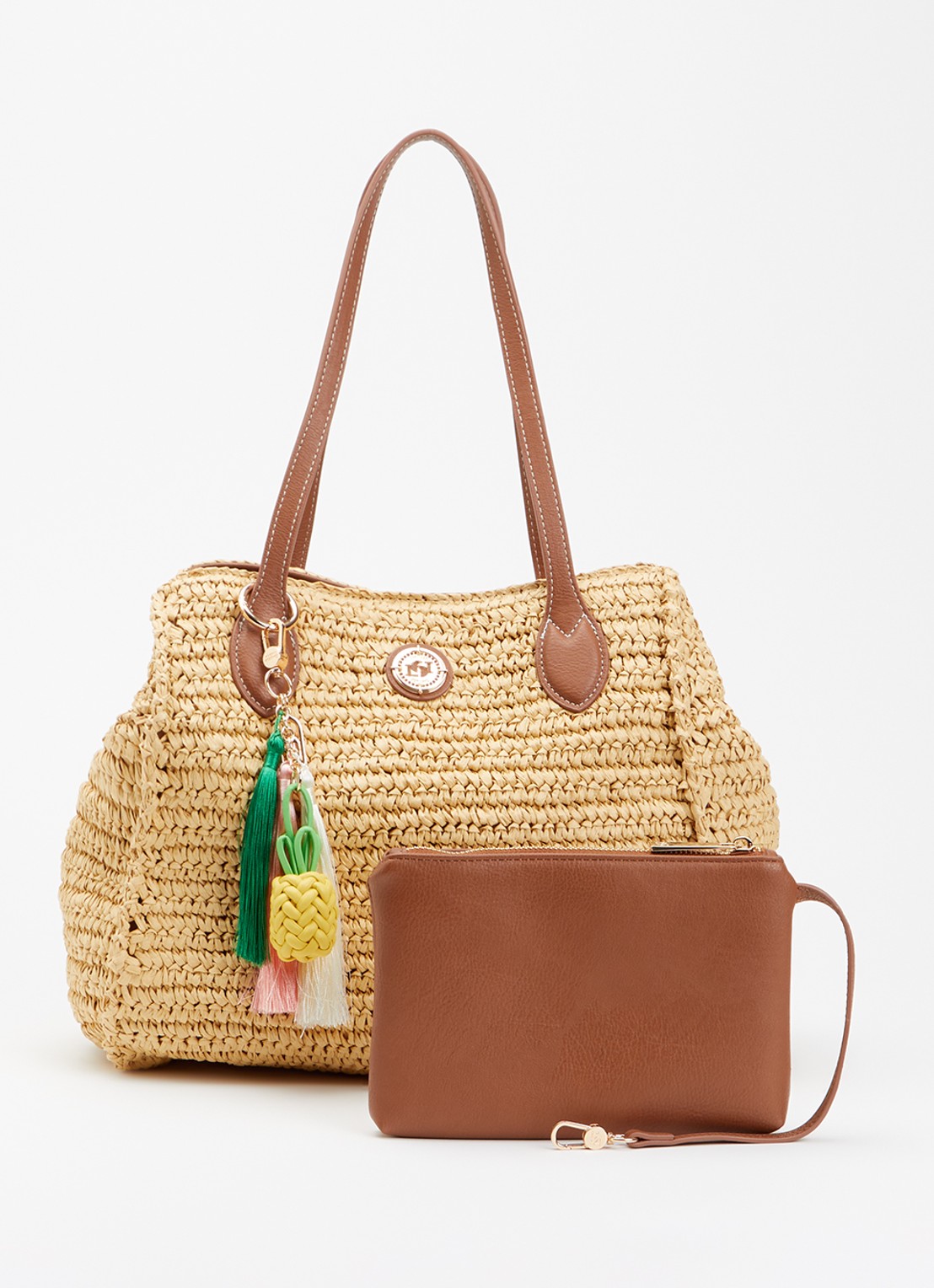 Dune London Devotedly shopper met uitneembaar etui - voorkant 5 beige