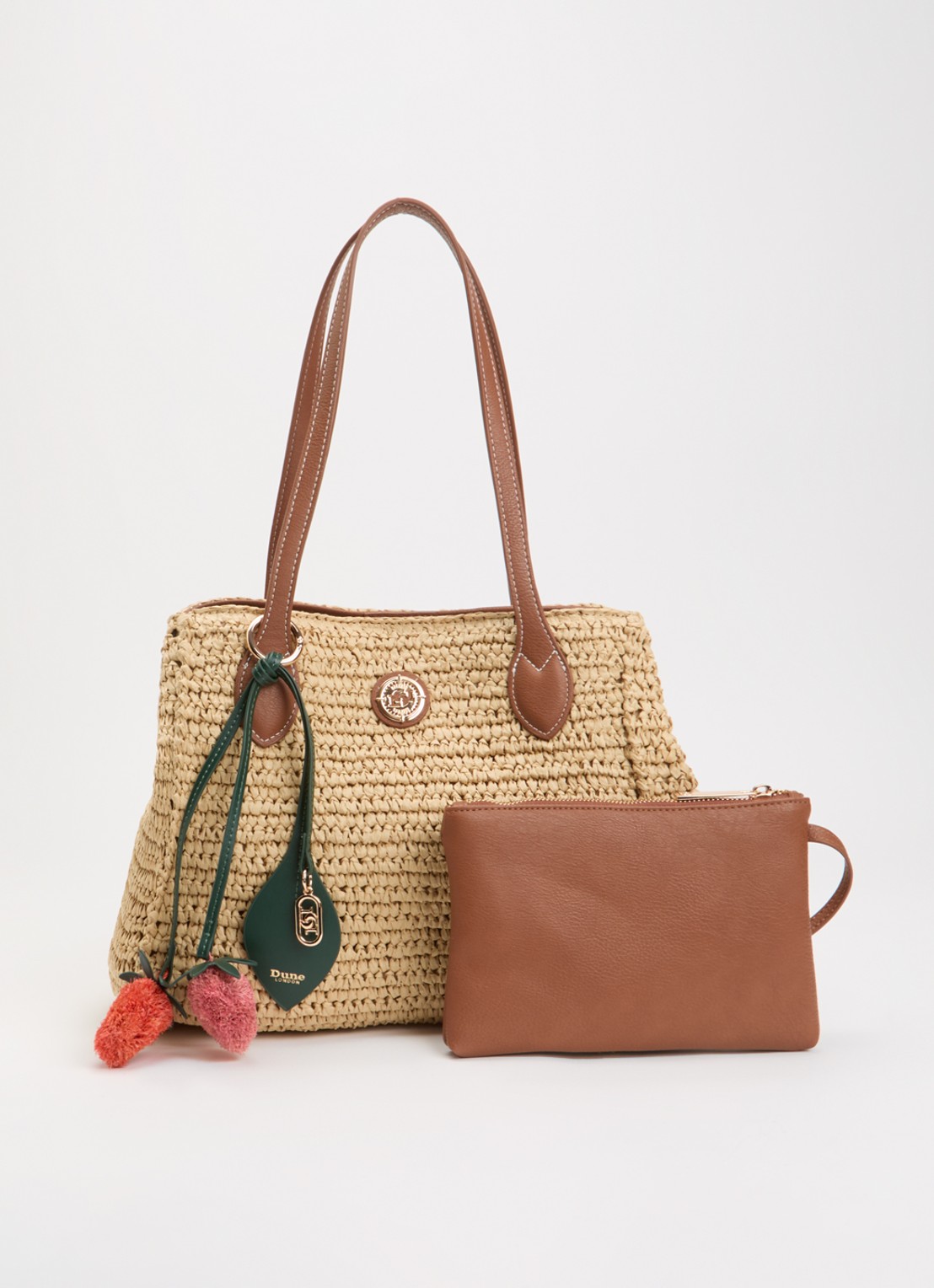 Dune London Devotedly shopper met uitneembaar etui - voorkant 2 naturel