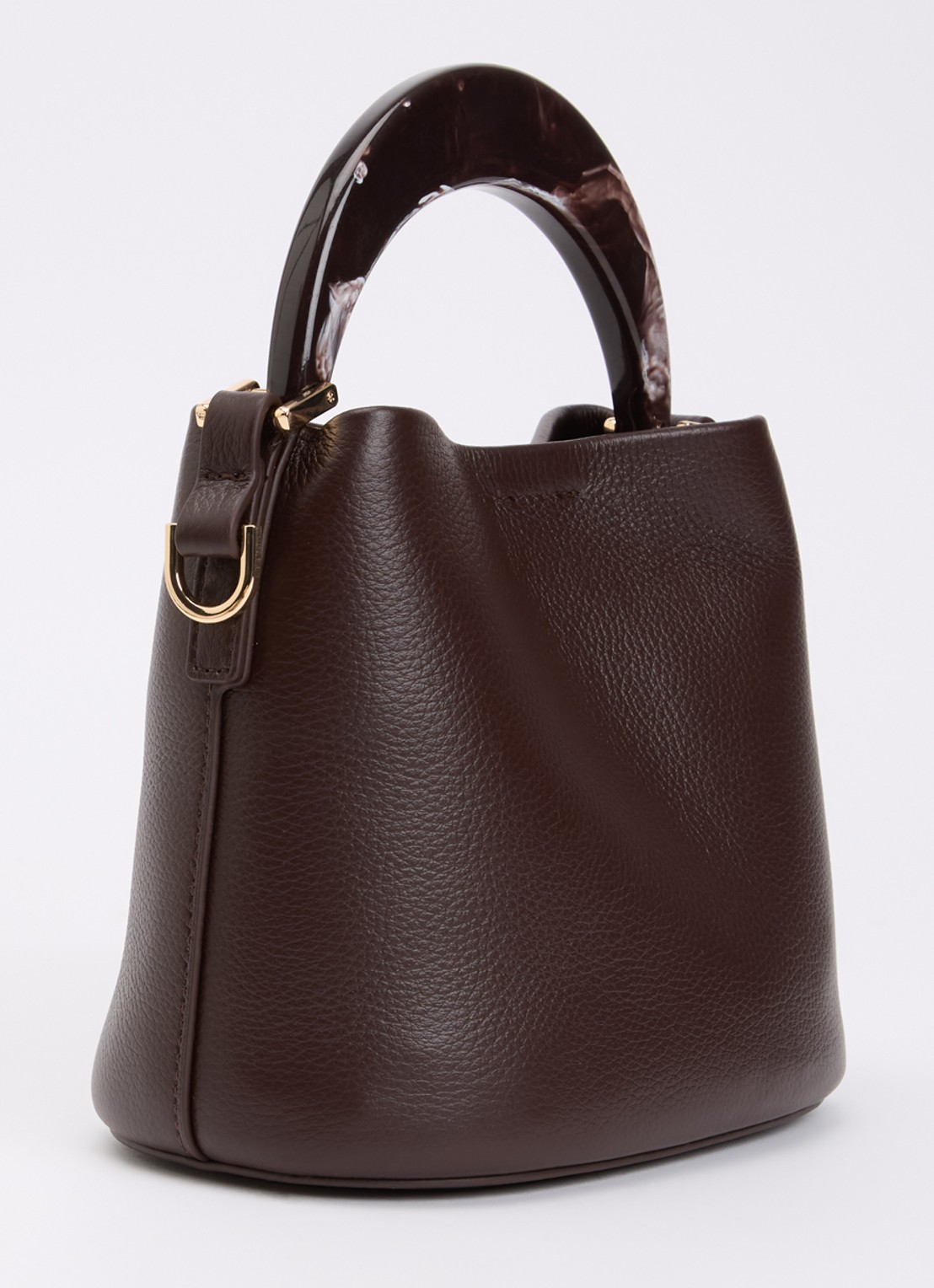 Dune London Dharla handtas van leer met afneembare schouderriem - achterkant aubergine