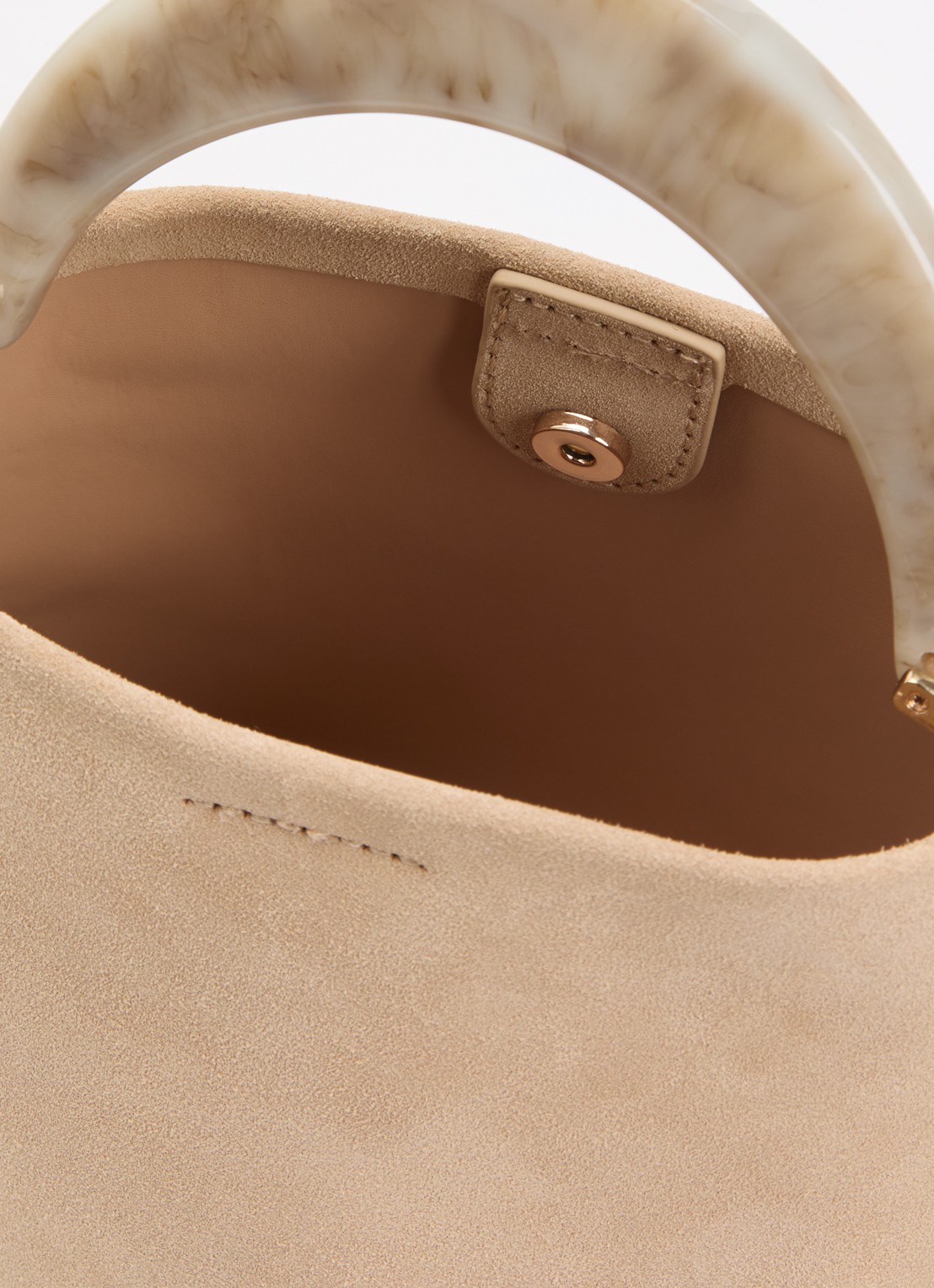Dune London Dharla handtas van leer met afneembare schouderriem - detail 2 creme