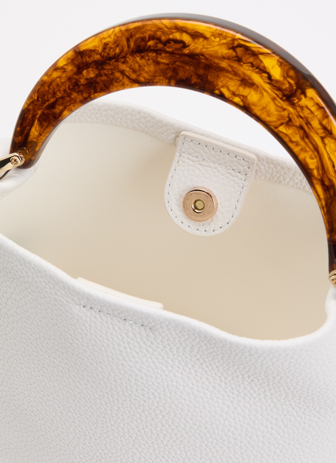 Dune London Dharla handtas van leer met afneembare schouderriem - detail 3 wit