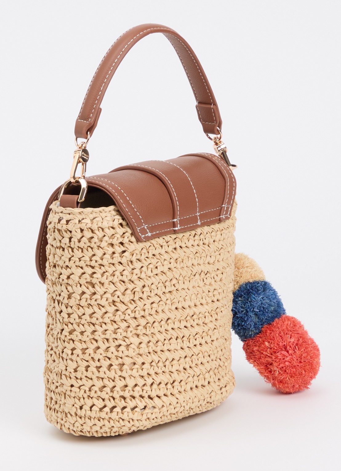 Dune London Dimple handtas met leren details en afneembare schouderriem - achterkant rood