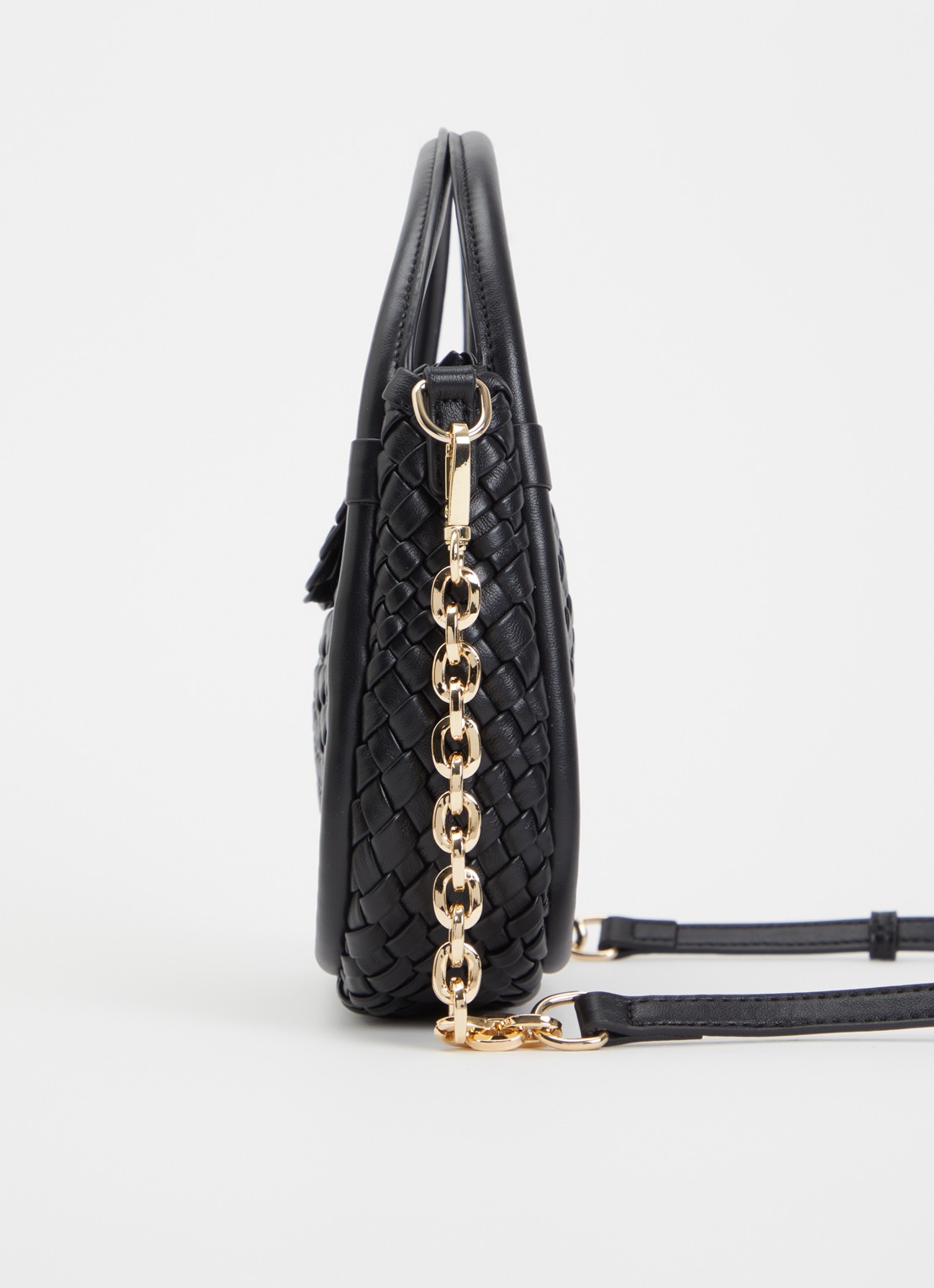 Dune London Dinideliberate handtas met gevlochten detail en uitneembaar etui - detail 4 zwart