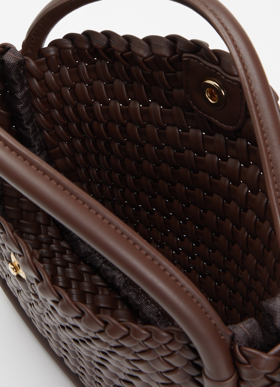 Dune London Dinideliberate handtas met gevlochten detail en uitneembaar etui - detail 3 bruin