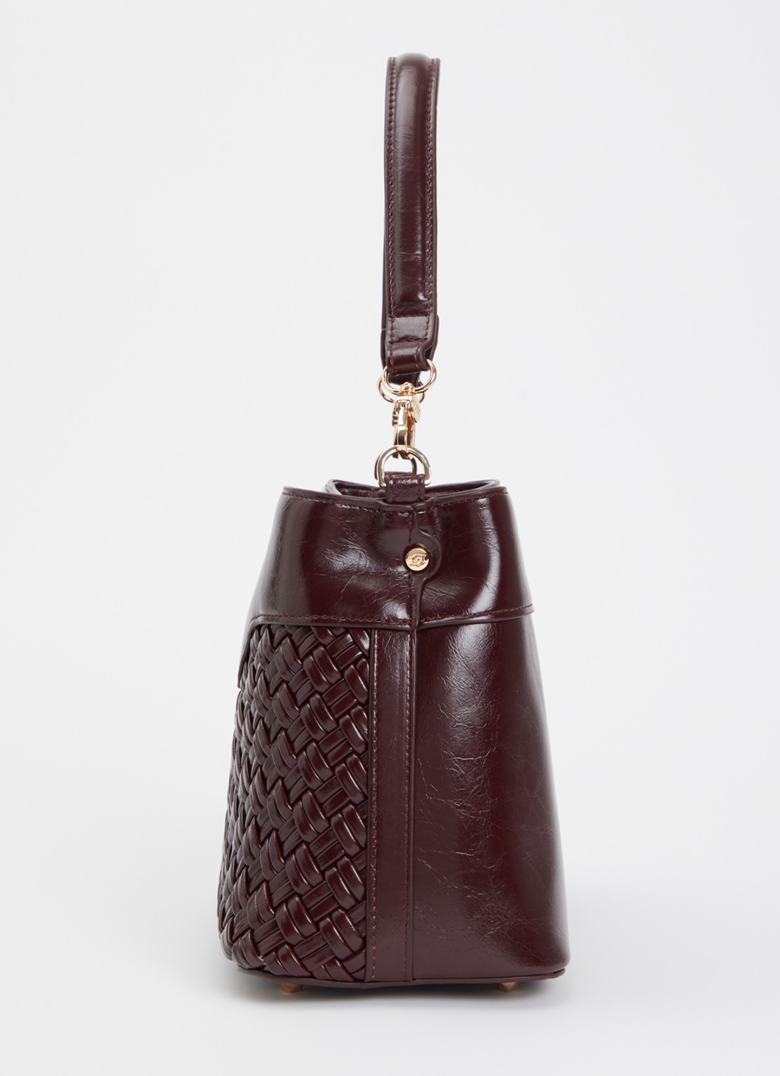 Dune London Dinidelphine handtas met structuur en afneembare schouderriem - detail 3 bordeauxrood