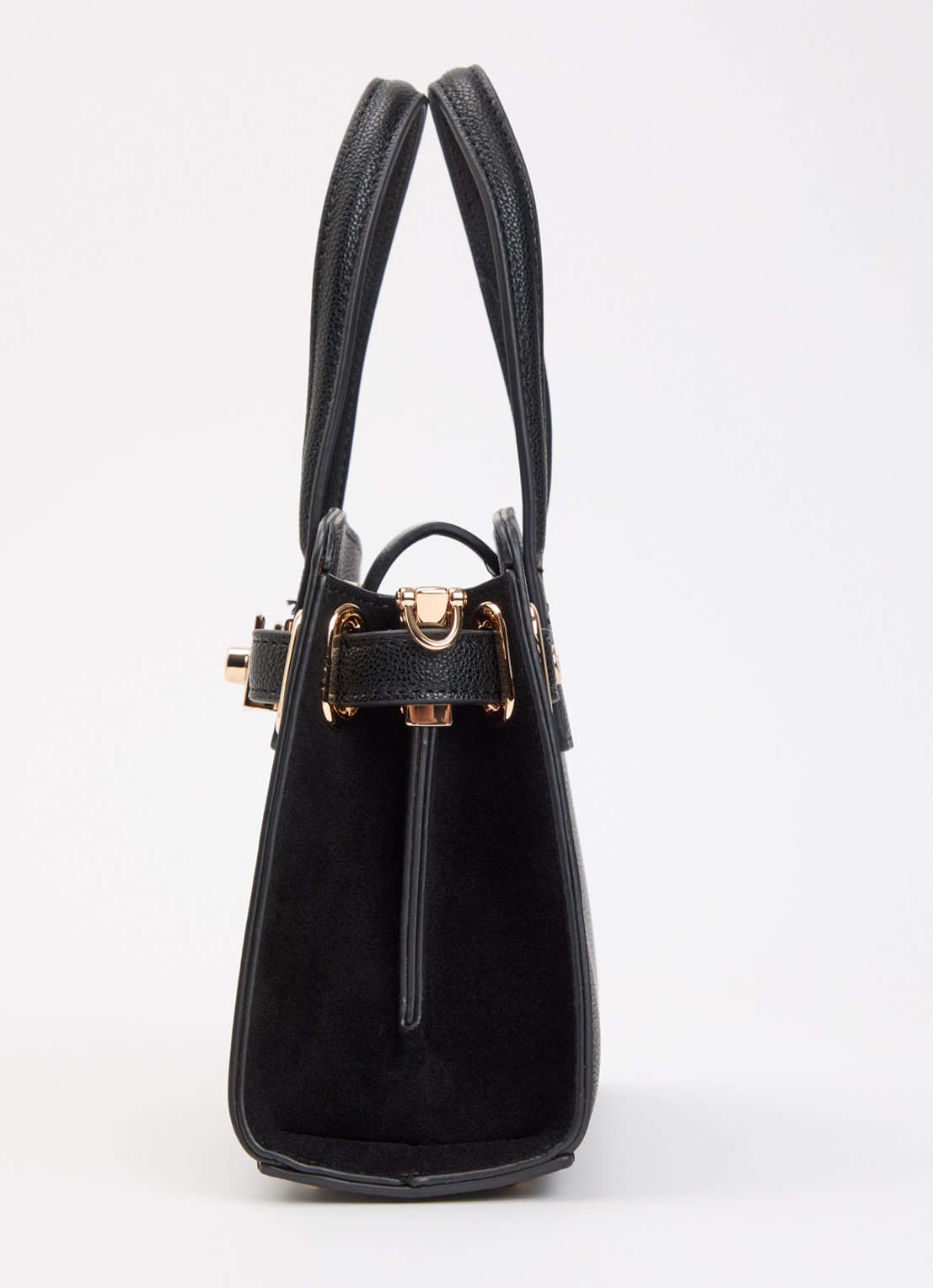 Dune London Dinkydefine handtas van leer met afneembare schouderriem - detail 2 zwart