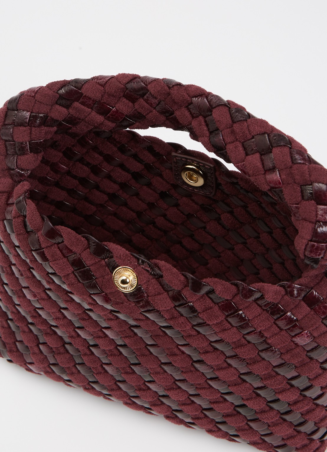 Dune London Dinkydeliberate handtas met gevlochten detail en uitneembaar etui - detail 3 aubergine