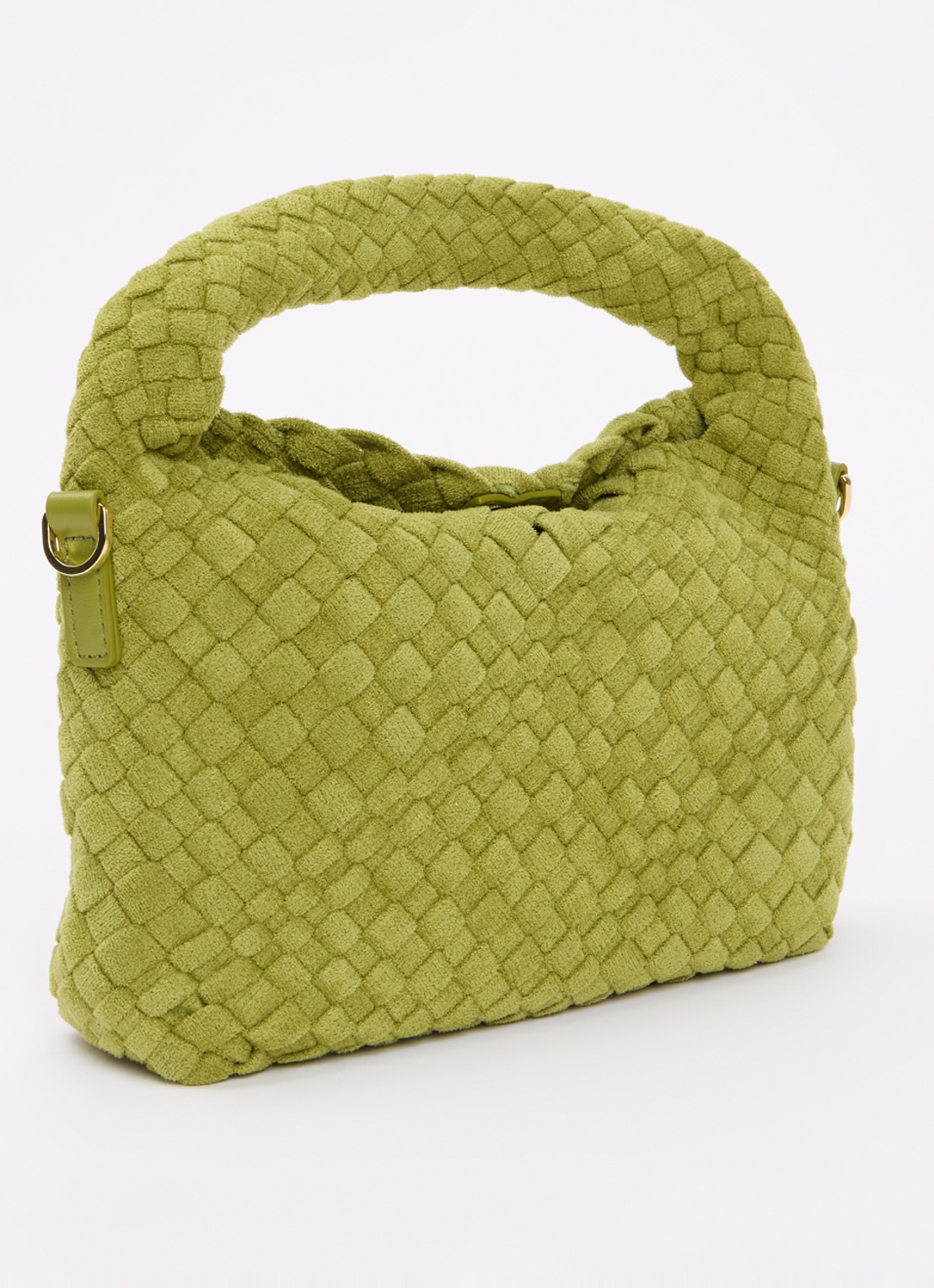Dune London Dinkydeliberate handtas met gevlochten detail en uitneembaar etui - achterkant lime