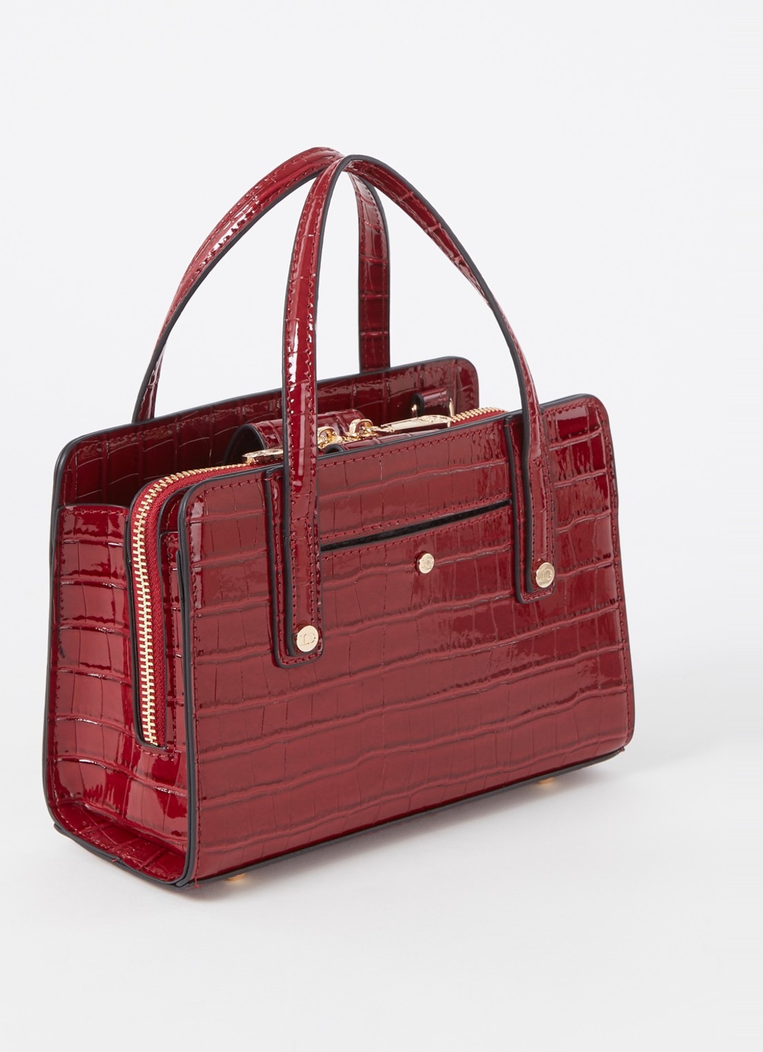 Dune London Dinkydenbeigh handtas met afneembare schouderriem  - achterkant steenrood