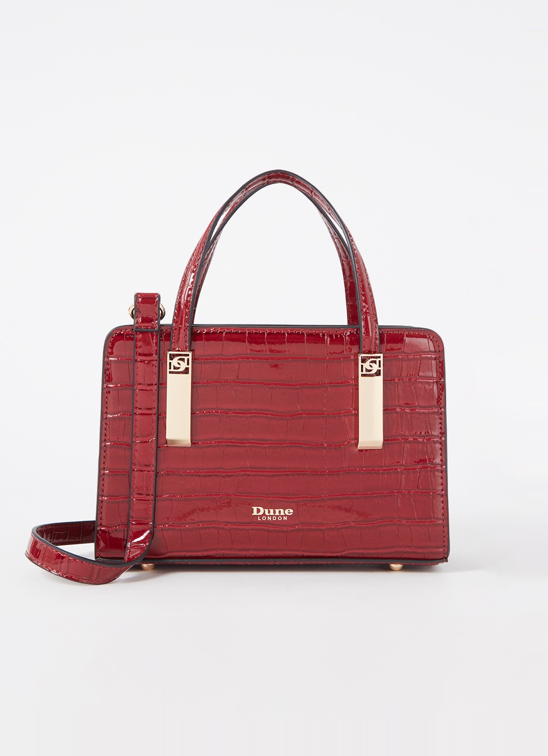 Dune London Dinkydenbeigh handtas met afneembare schouderriem  - voorkant 4 steenrood