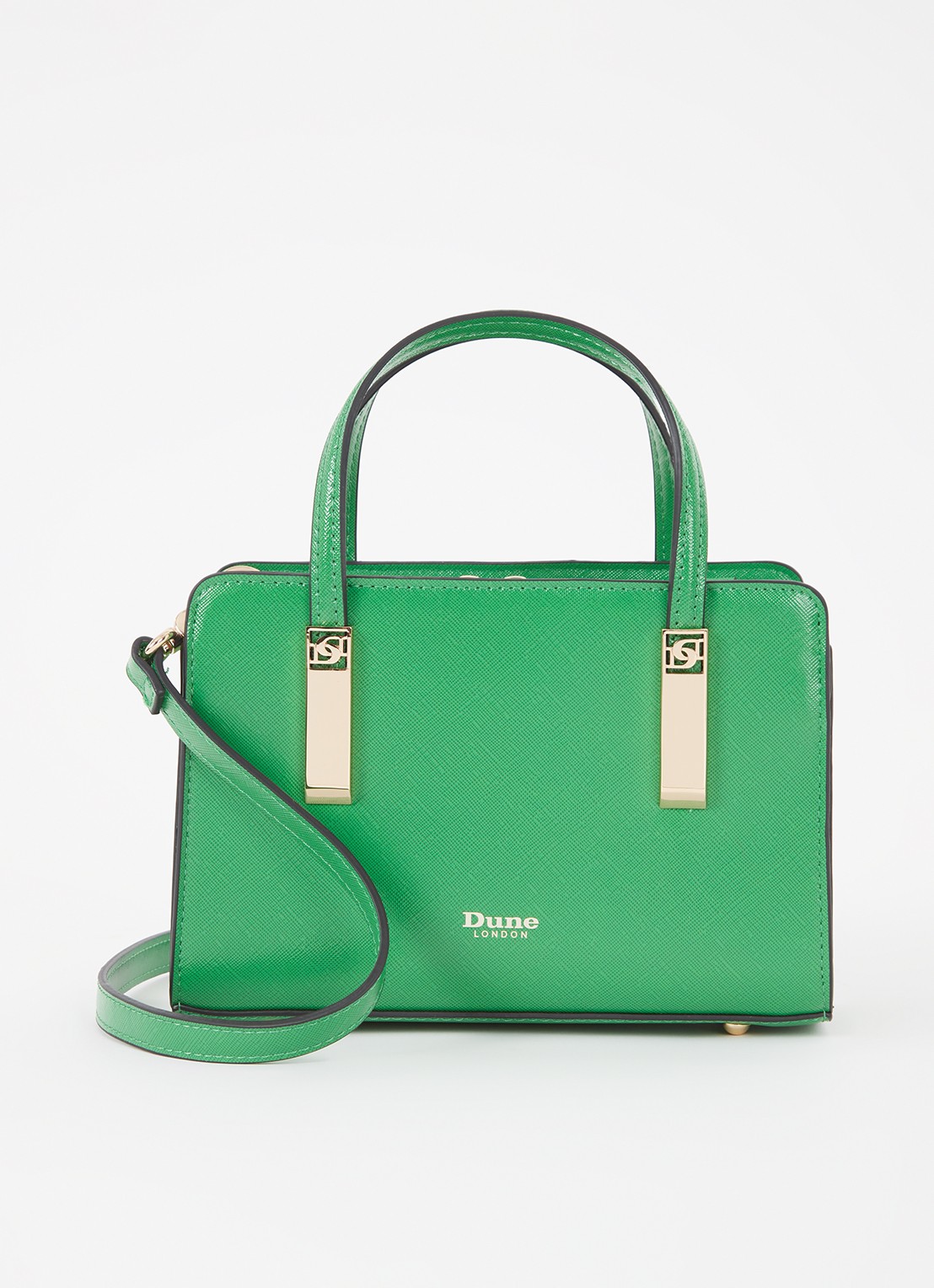 Dune London Dinkydenbeigh handtas met afneembare schouderriem  - voorkant 2 groen