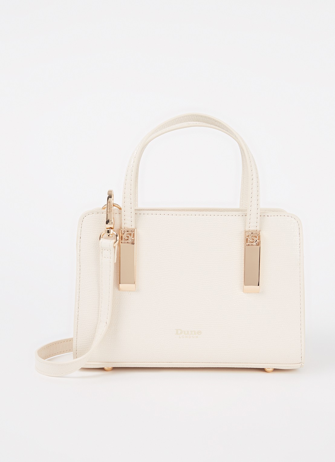 Dune London Dinkydenbeigh handtas met afneembare schouderriem  - voorkant 2 beige