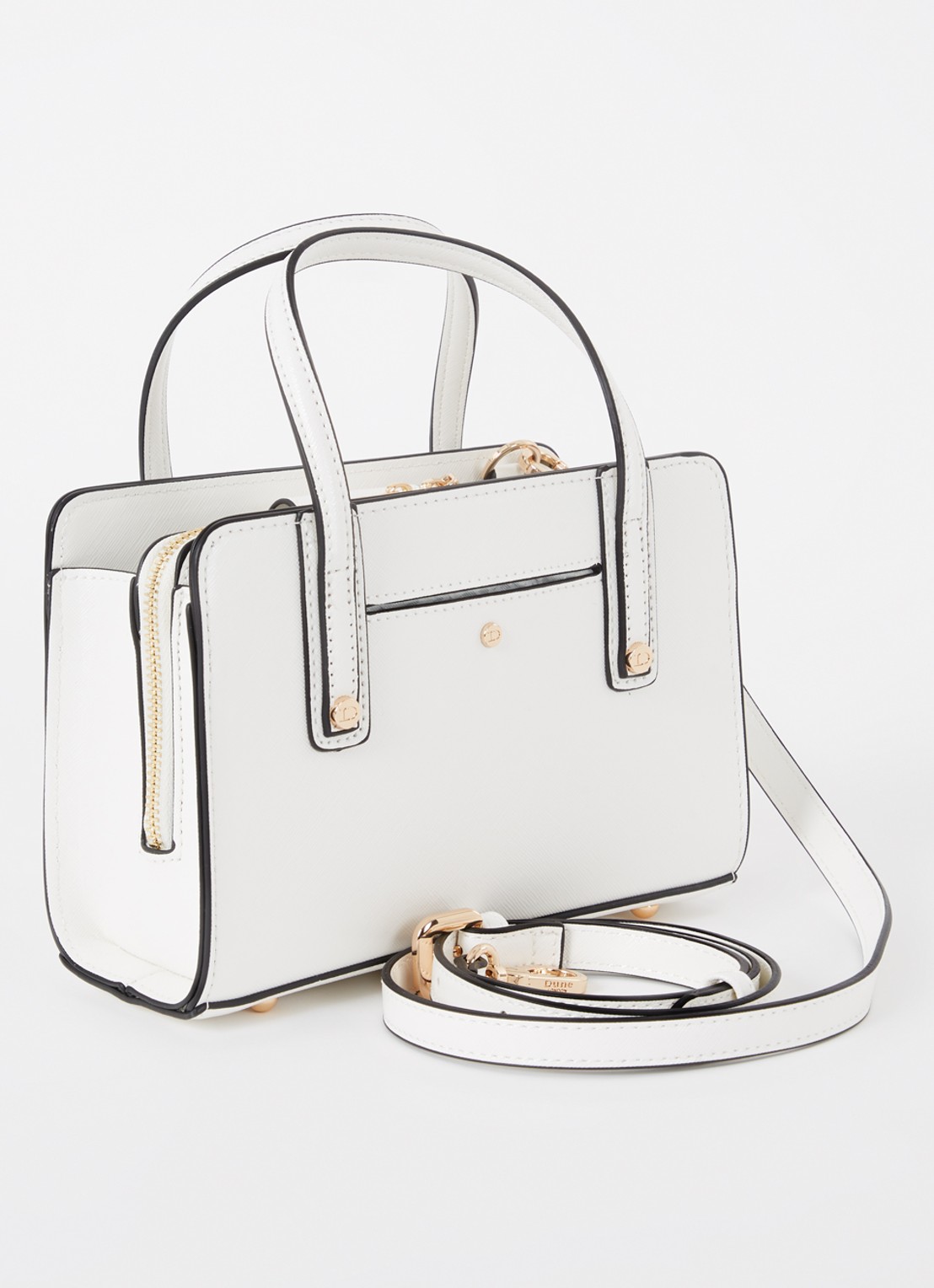 Dune London Dinkydenbeigh handtas met afneembare schouderriem  - achterkant wit