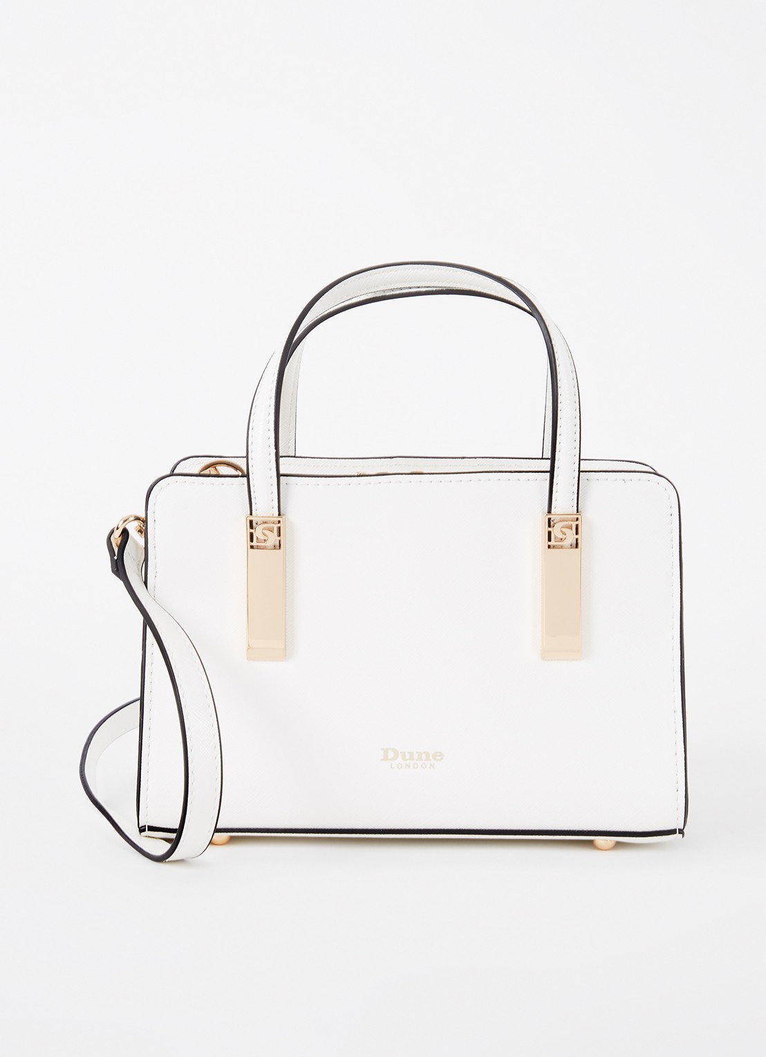 Dune London Dinkydenbeigh handtas met afneembare schouderriem  - voorkant 4 wit