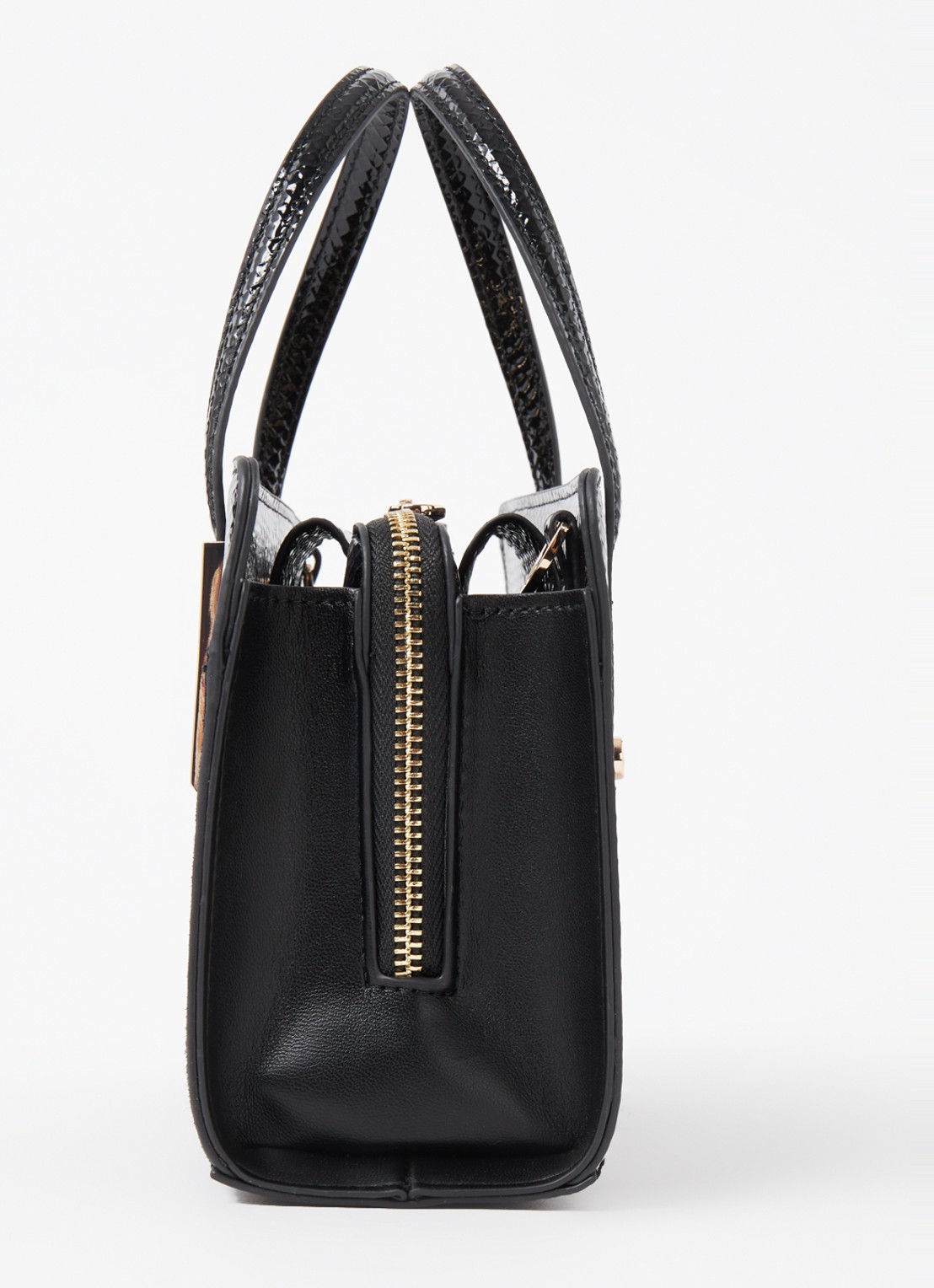 Dune London Dinkydenbeigh handtas met afneembare schouderriem  - detail 2 zwart croco structuur