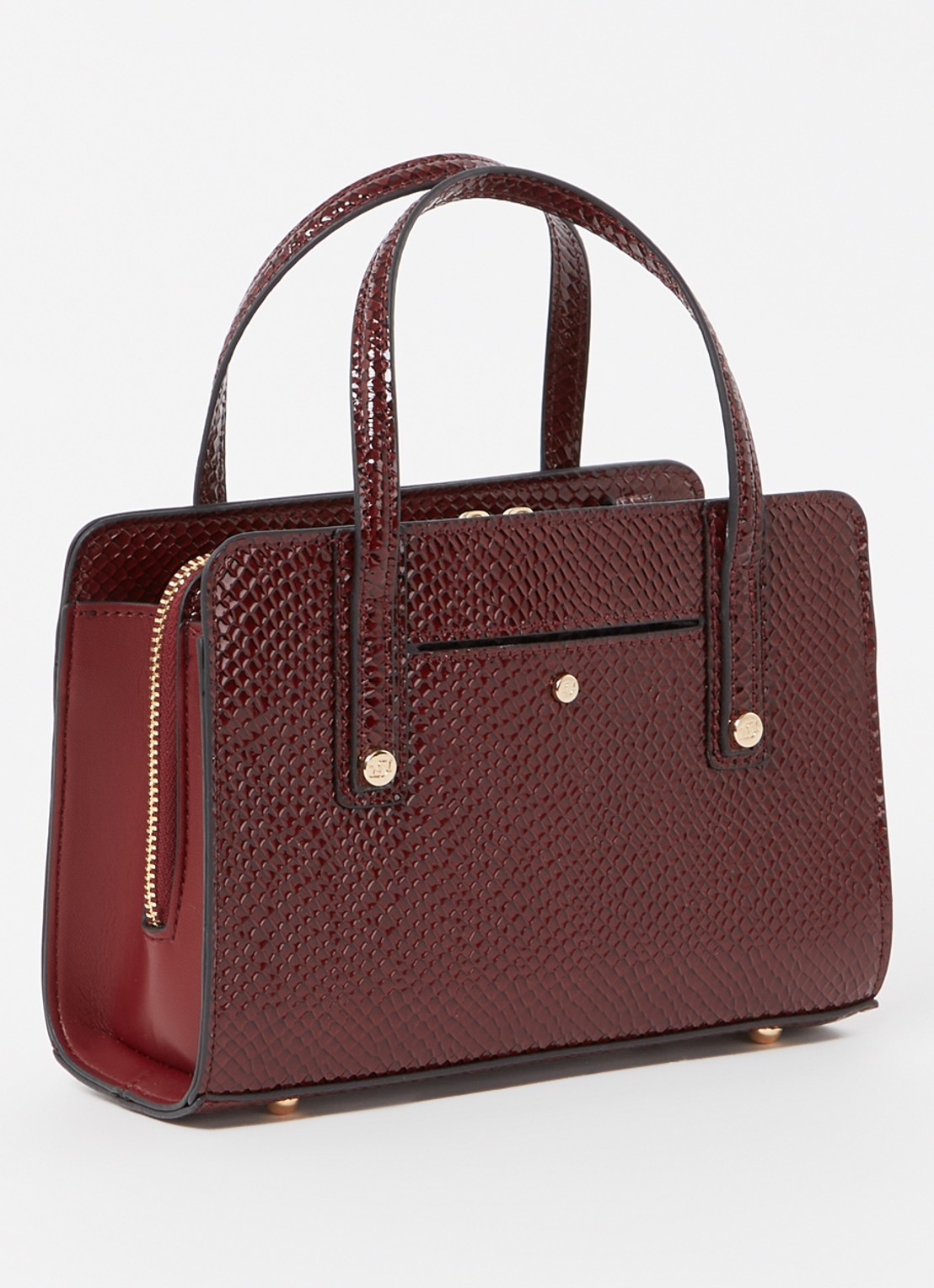 Dune London Dinkydenbeigh handtas met afneembare schouderriem  - achterkant 4 bordeauxrood