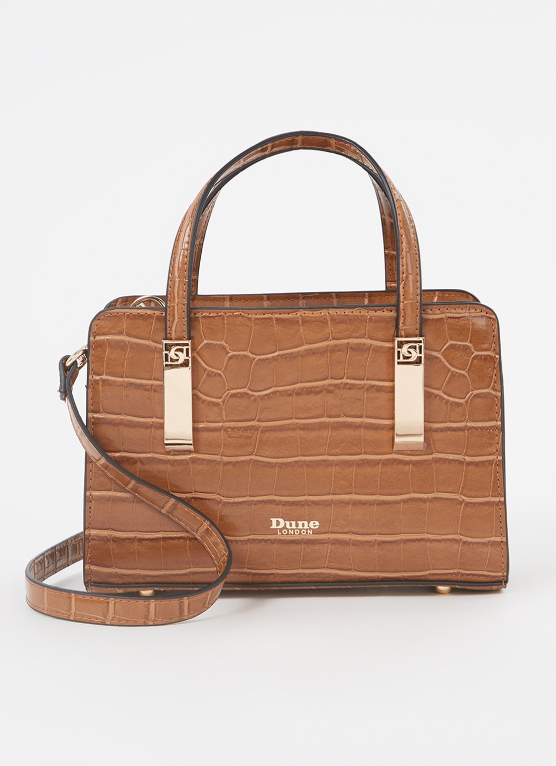 Dune London Dinkydenbeigh handtas met afneembare schouderriem  - voorkant 3 roestbruin