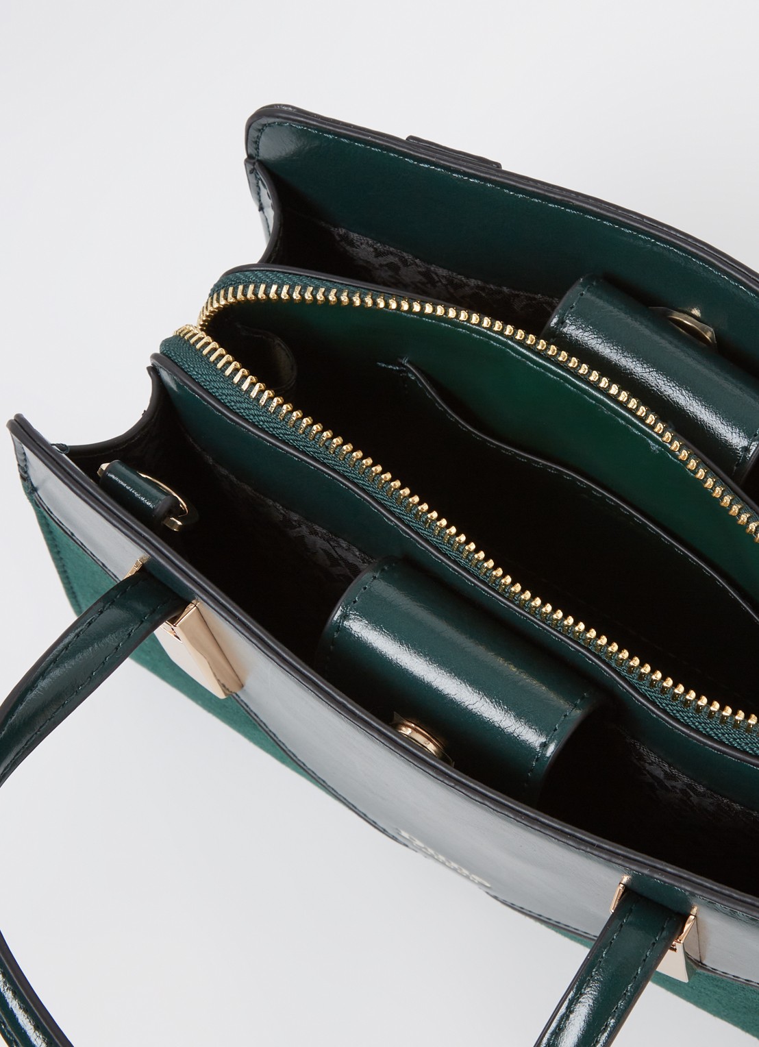 Dune London Dinkydenbeigh handtas met afneembare schouderriem  - detail 3 legergroen
