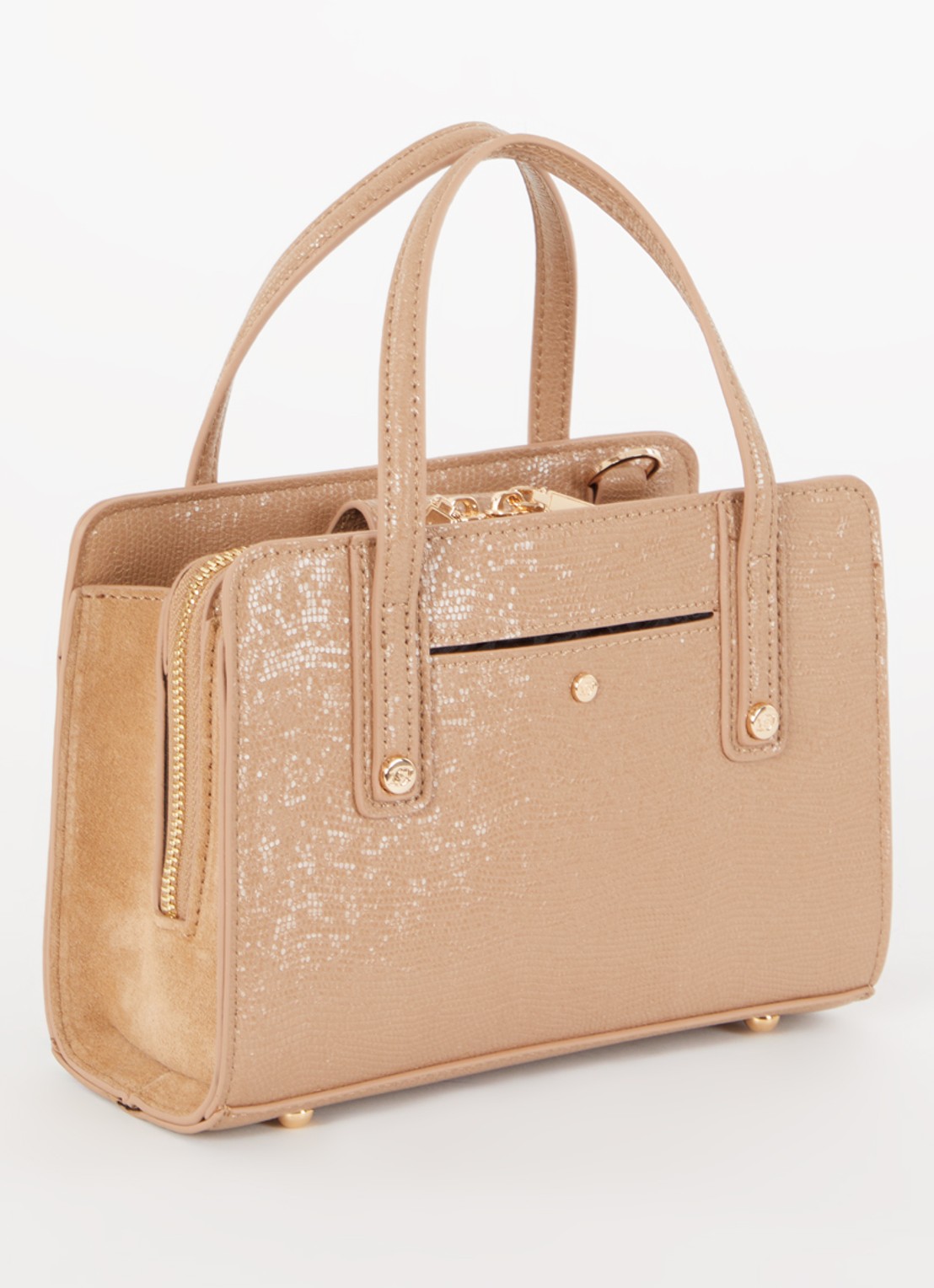 Dune London Dinkydenbeigh handtas met afneembare schouderriem  - achterkant camel