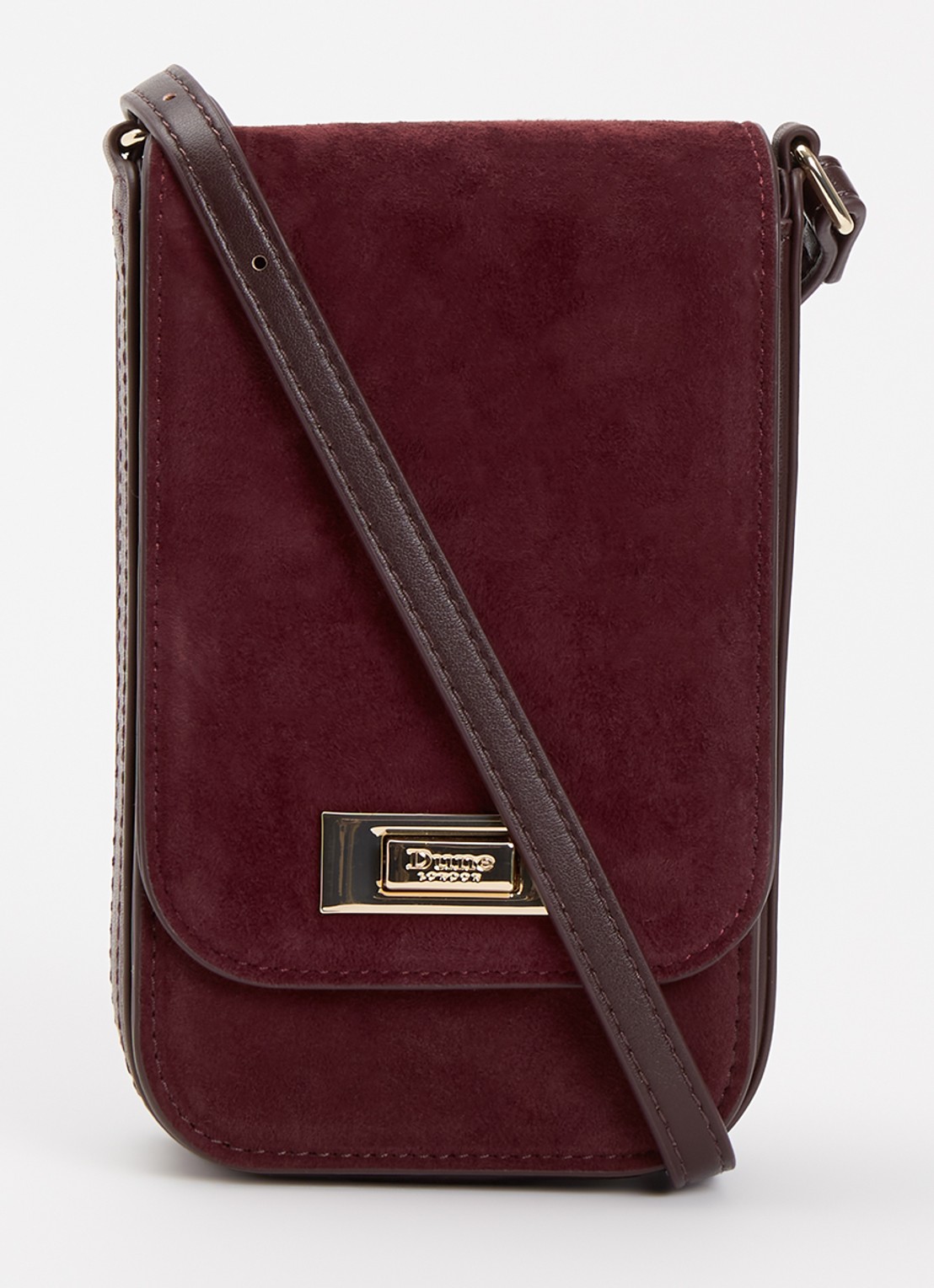 Dune London Dinkydiscreet crossbodytas - voorkant bordeauxrood