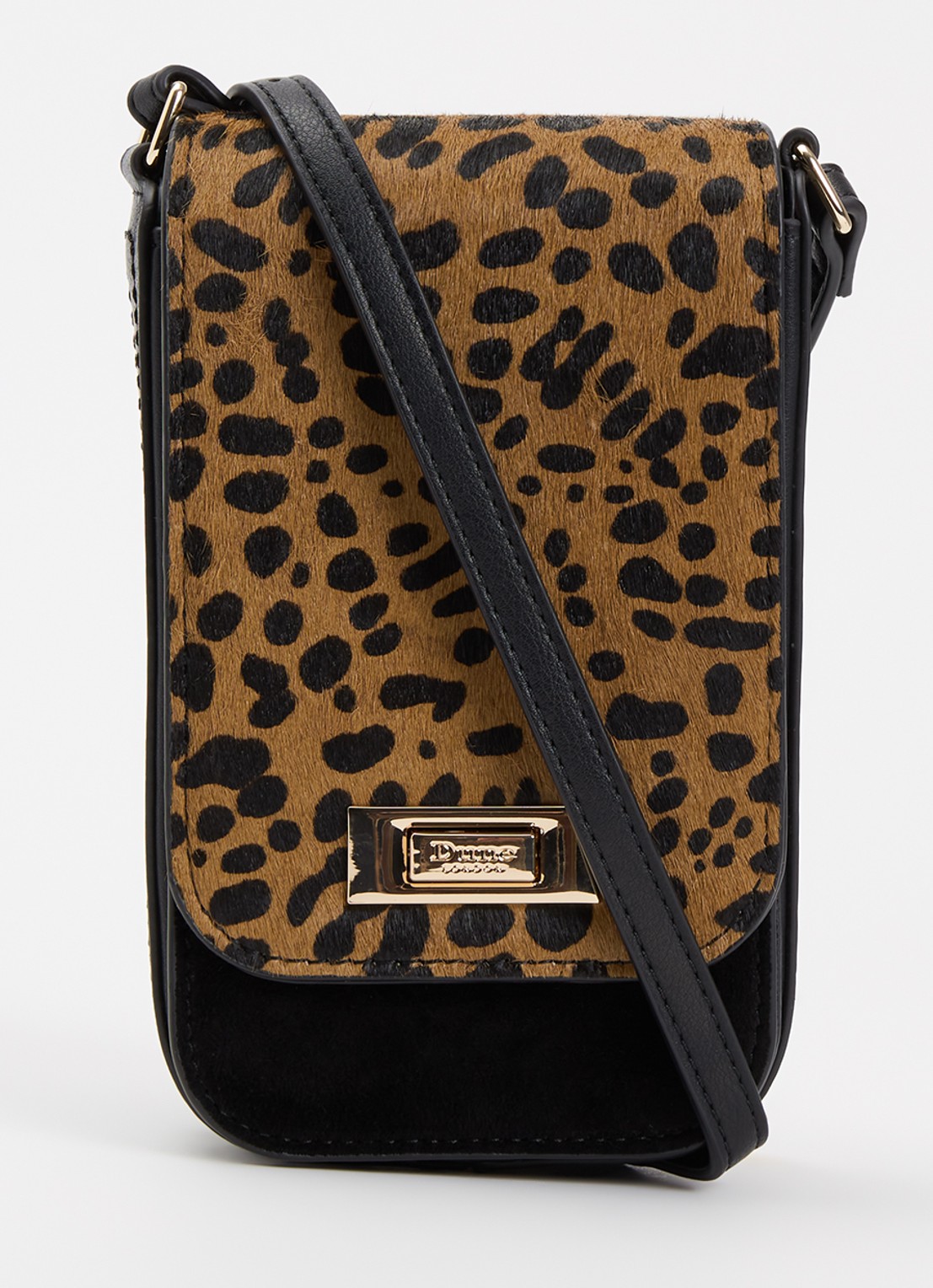 Dune London Dinkydiscreet crossbodytas - voorkant diepzwart