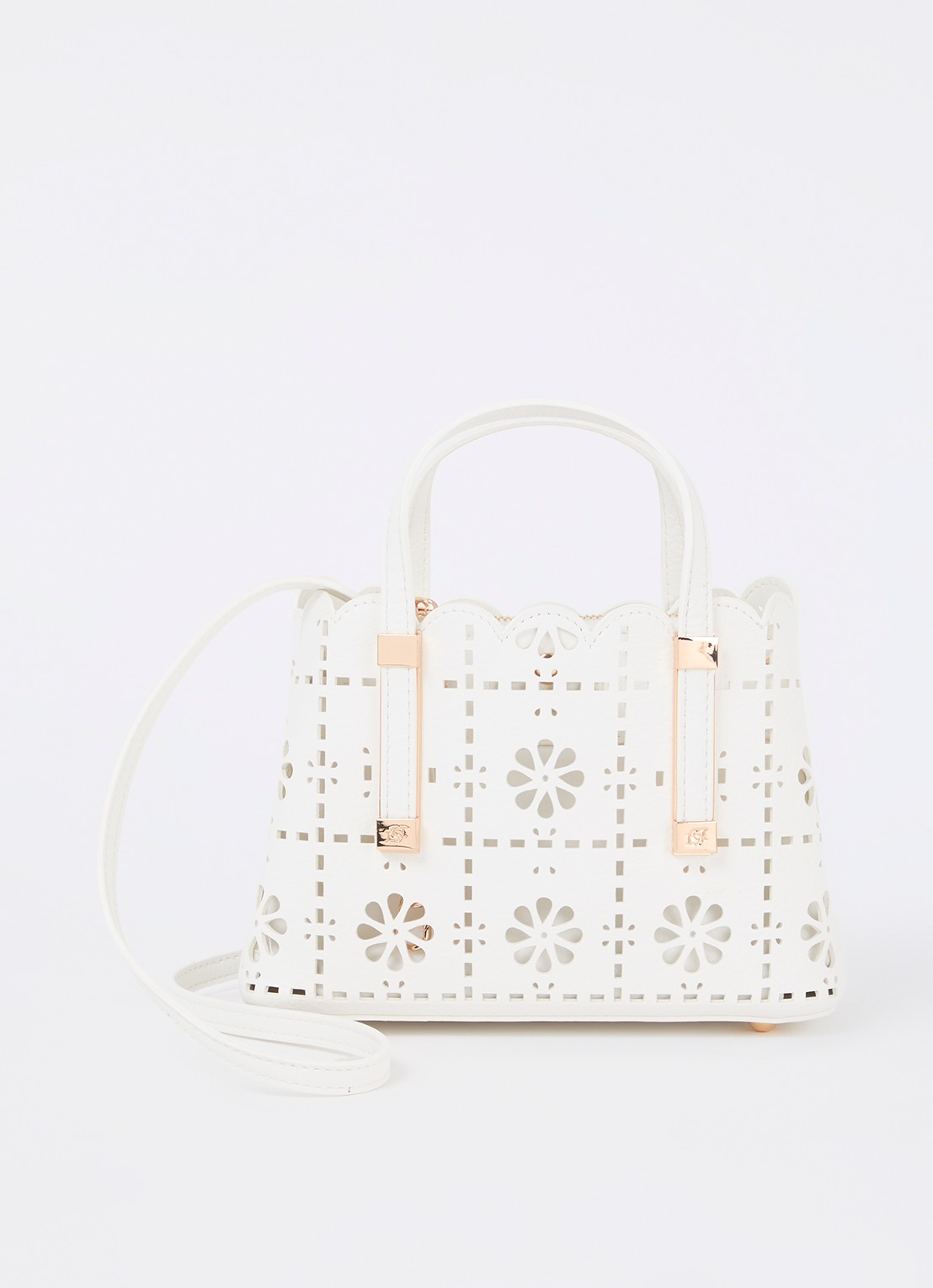 Dune London Dinkydorry handtas met afneembare schouderriem - voorkant wit