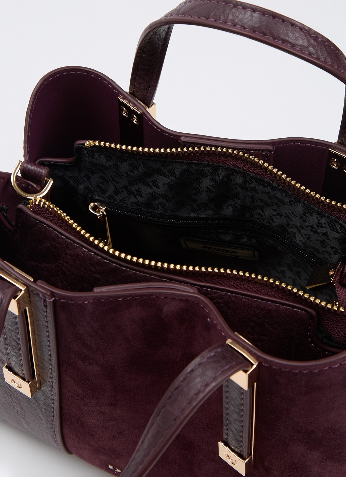 Dune London Dinkydorry handtas met afneembare schouderriem - detail 3 aubergine