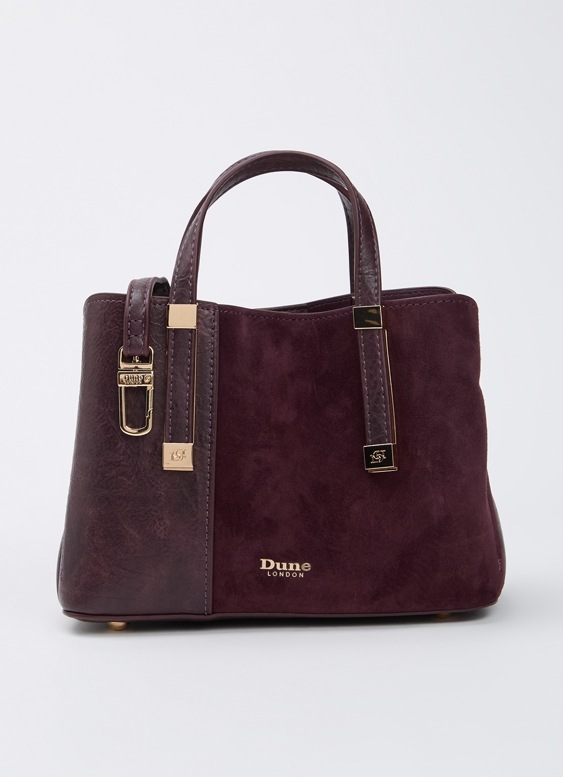 Dune London Dinkydorry handtas met afneembare schouderriem - voorkant 2 aubergine