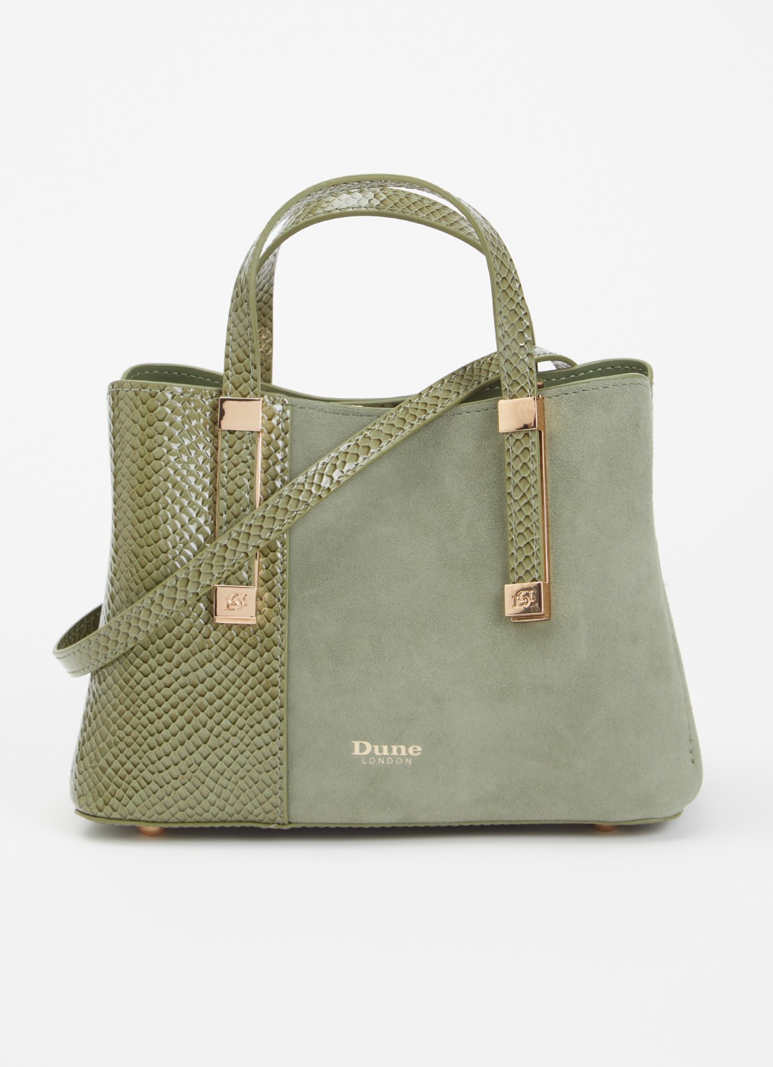 Dune London Dinkydorry handtas met afneembare schouderriem - voorkant 5 olijfgroen