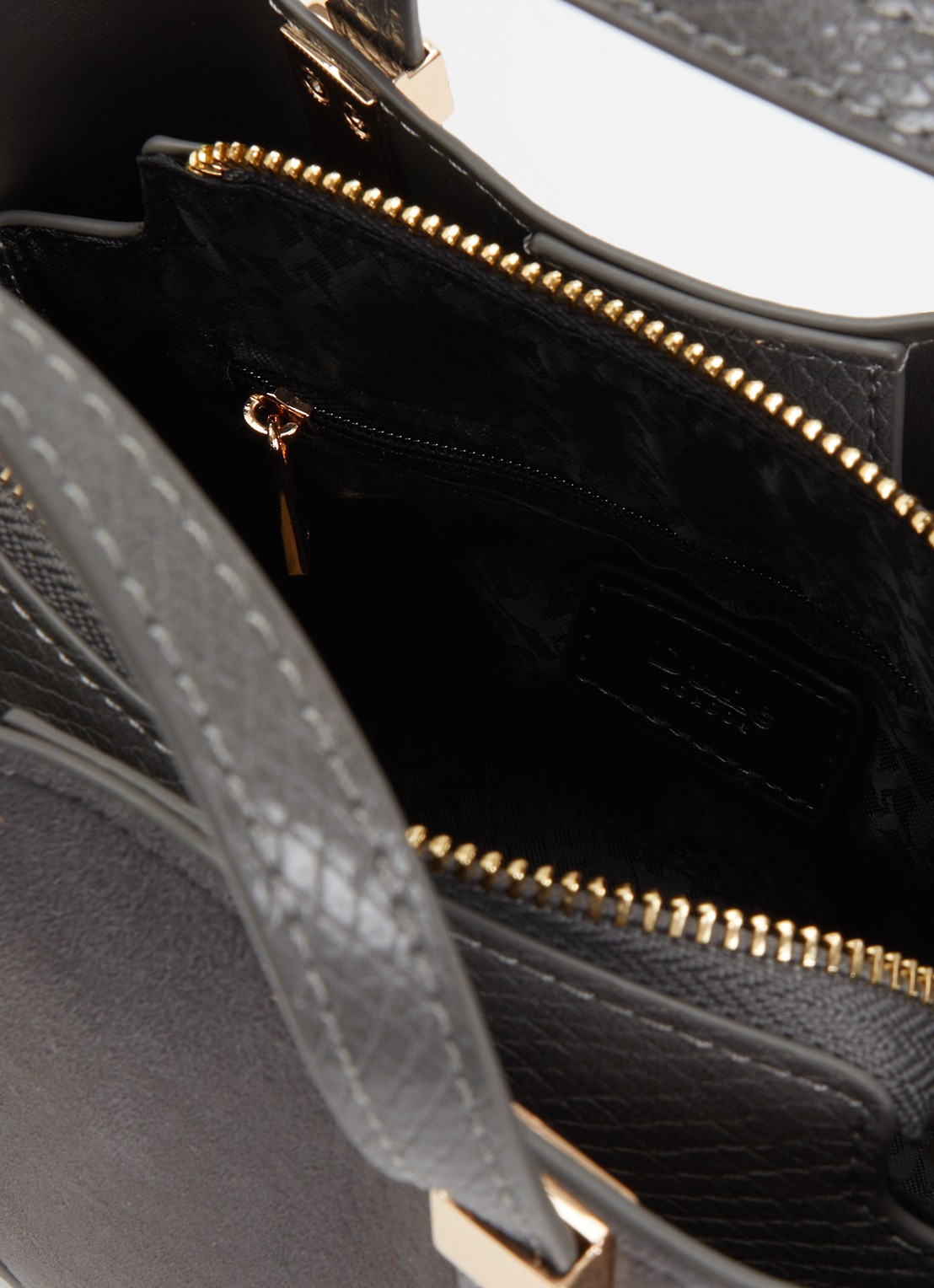 Dune London Dinkydorry handtas met afneembare schouderriem - detail 2 donkergrijs