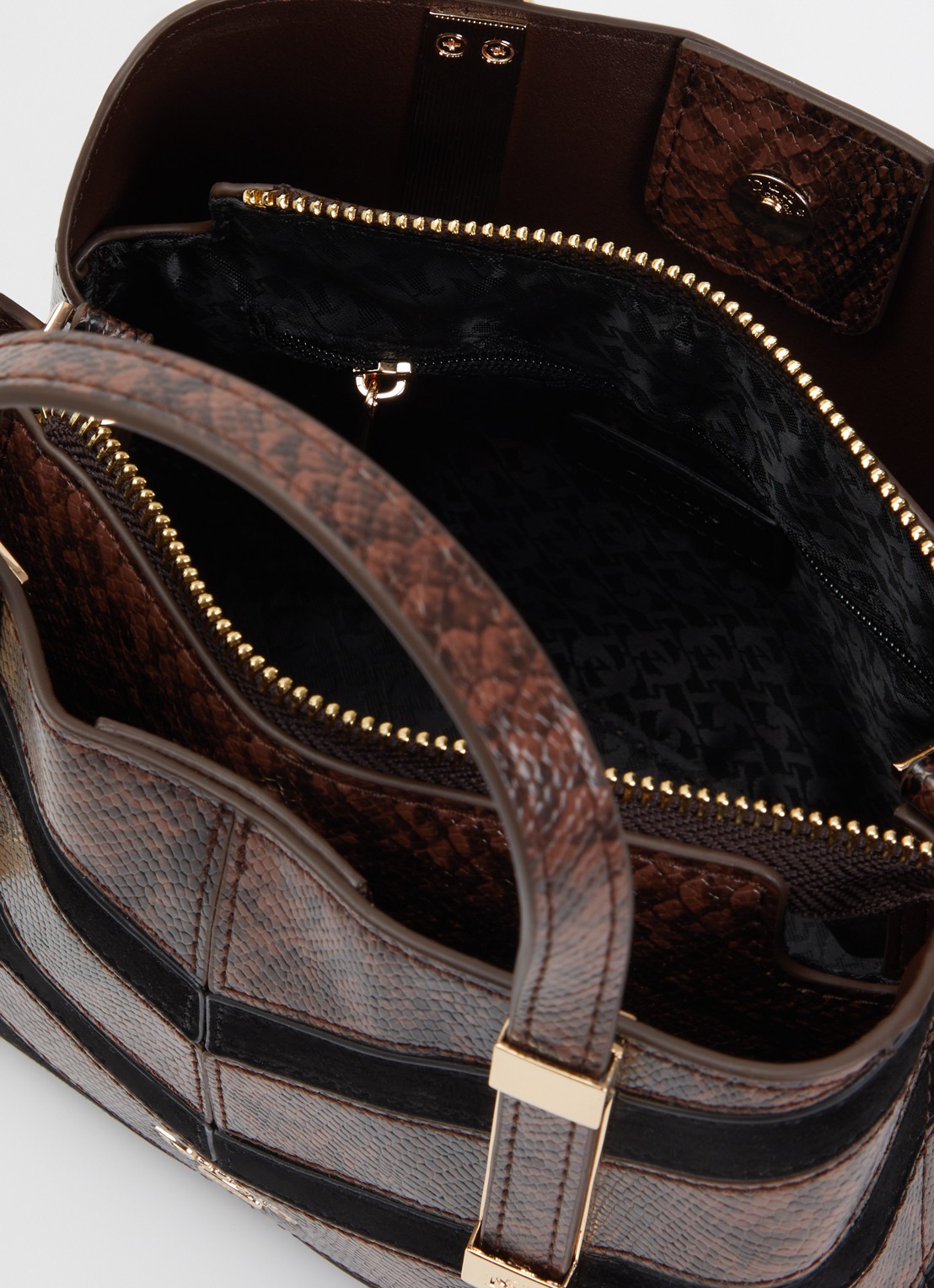 Dune London Dinkydorry handtas met afneembare schouderriem - detail 2 kastanjebruin