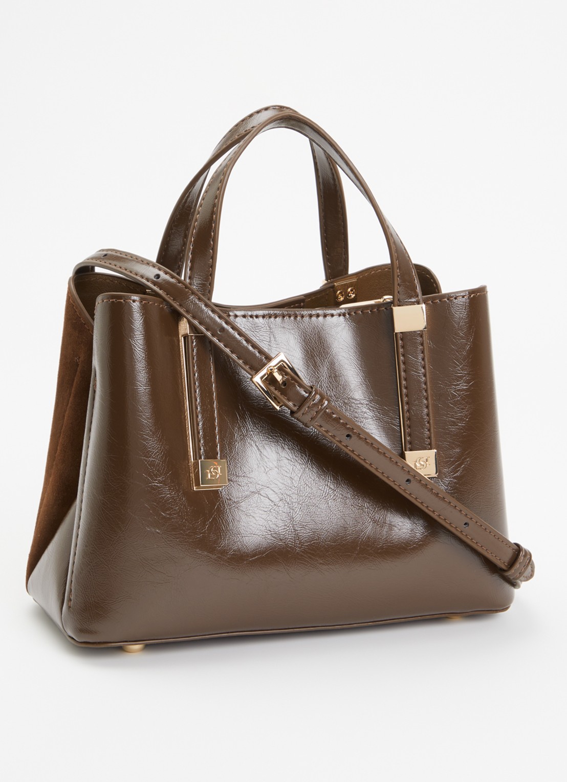 Dune London Dinkydorry handtas met afneembare schouderriem - achterkant bruin