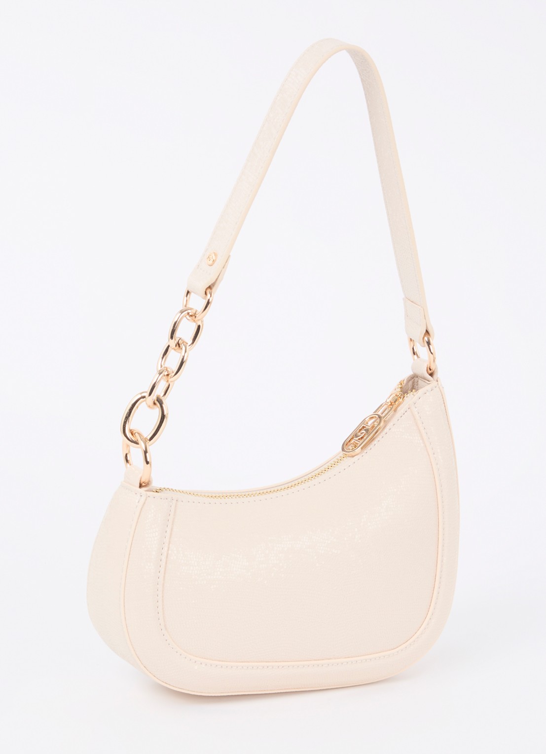 Dune London Direction schoudertas met kettingdetail - achterkant 3 creme