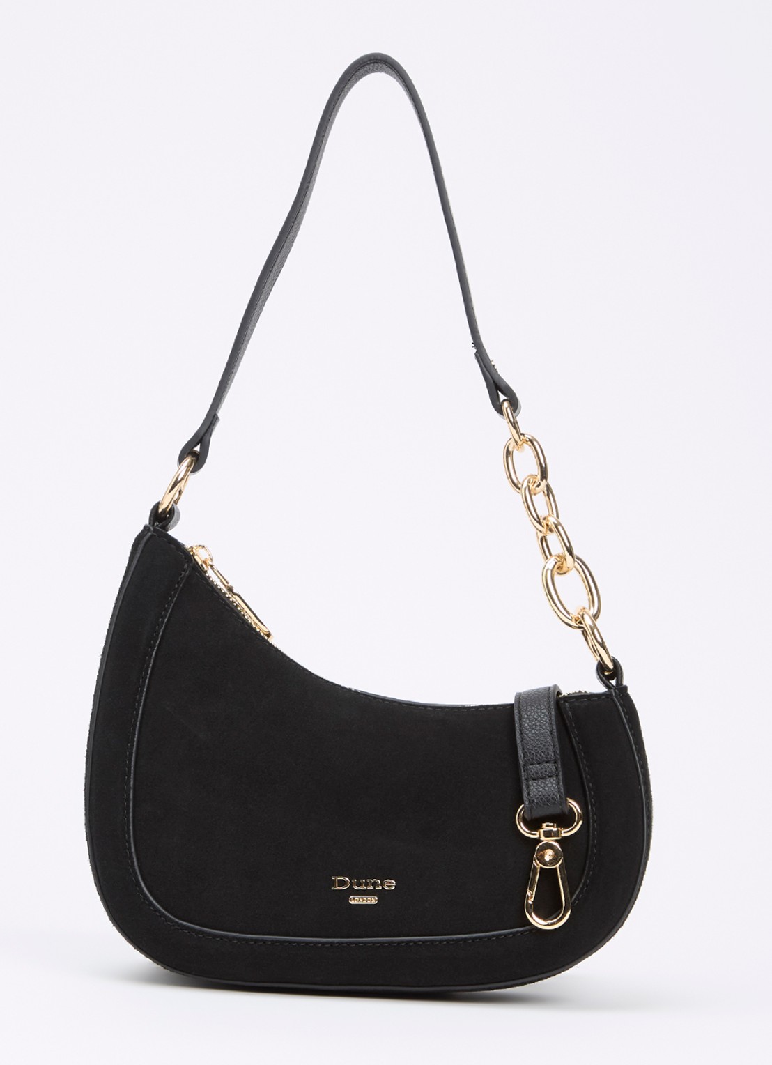 Dune London Direction schoudertas met kettingdetail - voorkant 5 zwart